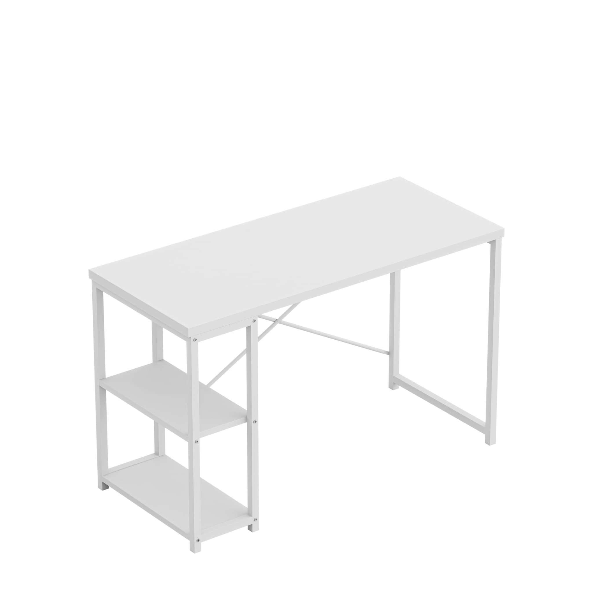 Psací stůl Mark Adler Leader 2.0 bílý 120 cm s policemi 