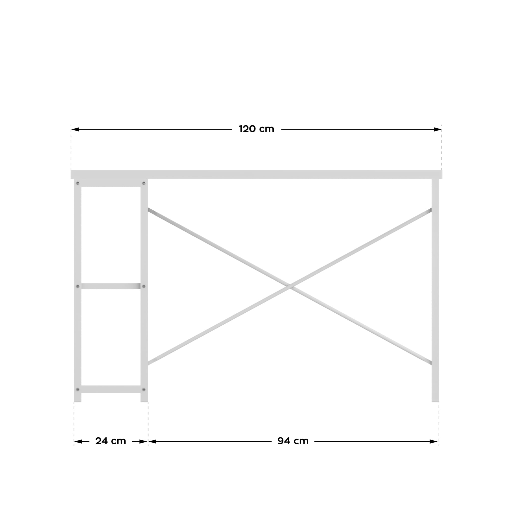 Psací stůl Mark Adler Leader 2.0 bílý 120 cm s policemi 