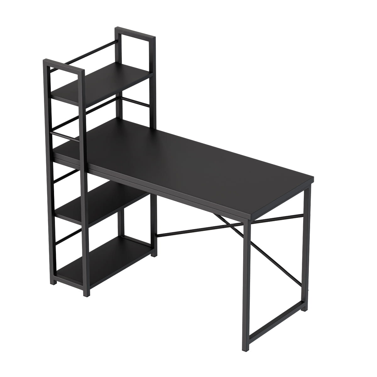 Mark Adler Leader 4.0 černý psací stůl 120 cm s policemi 