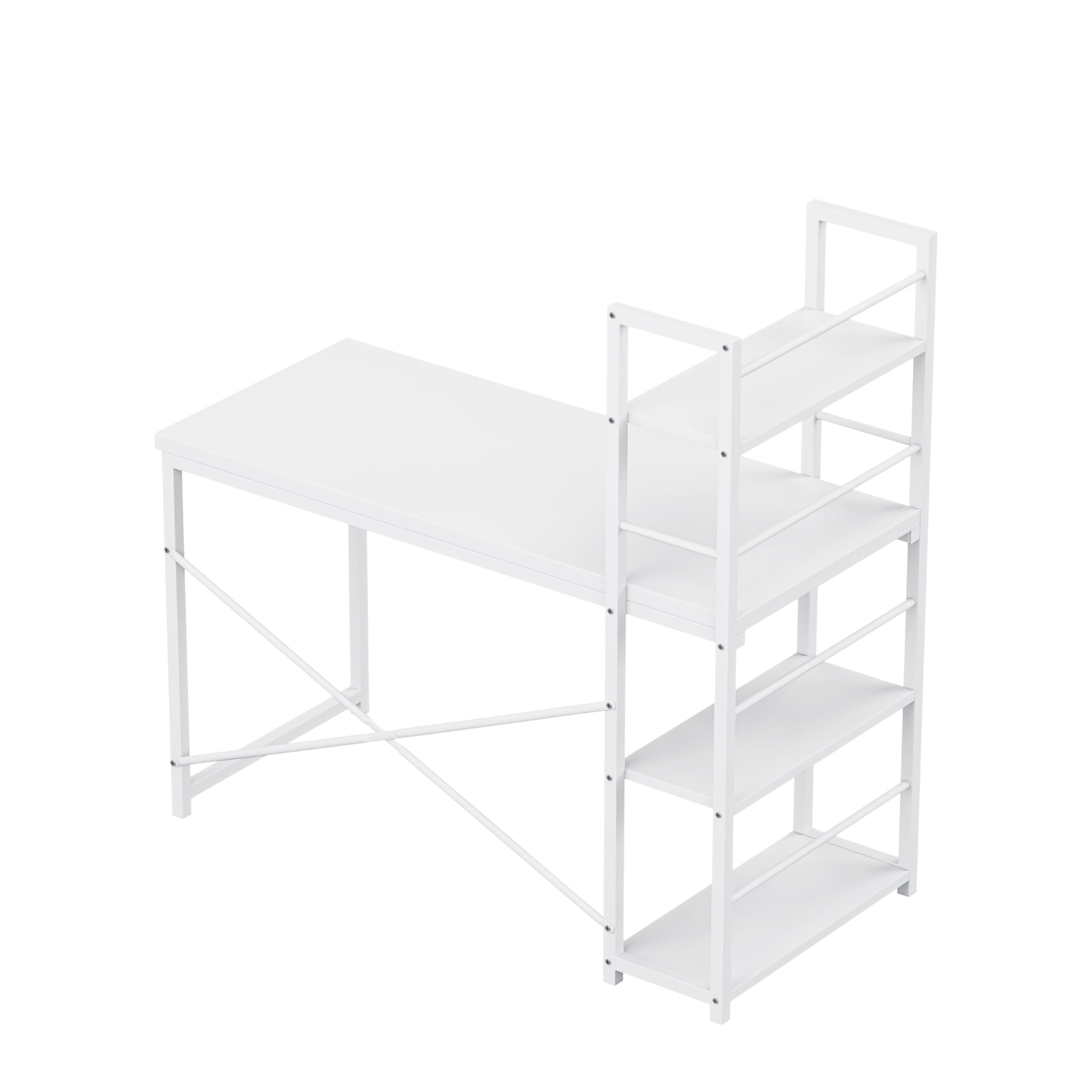 Psací stůl Mark Adler Leader 4.0 bílý 120 cm s policemi 