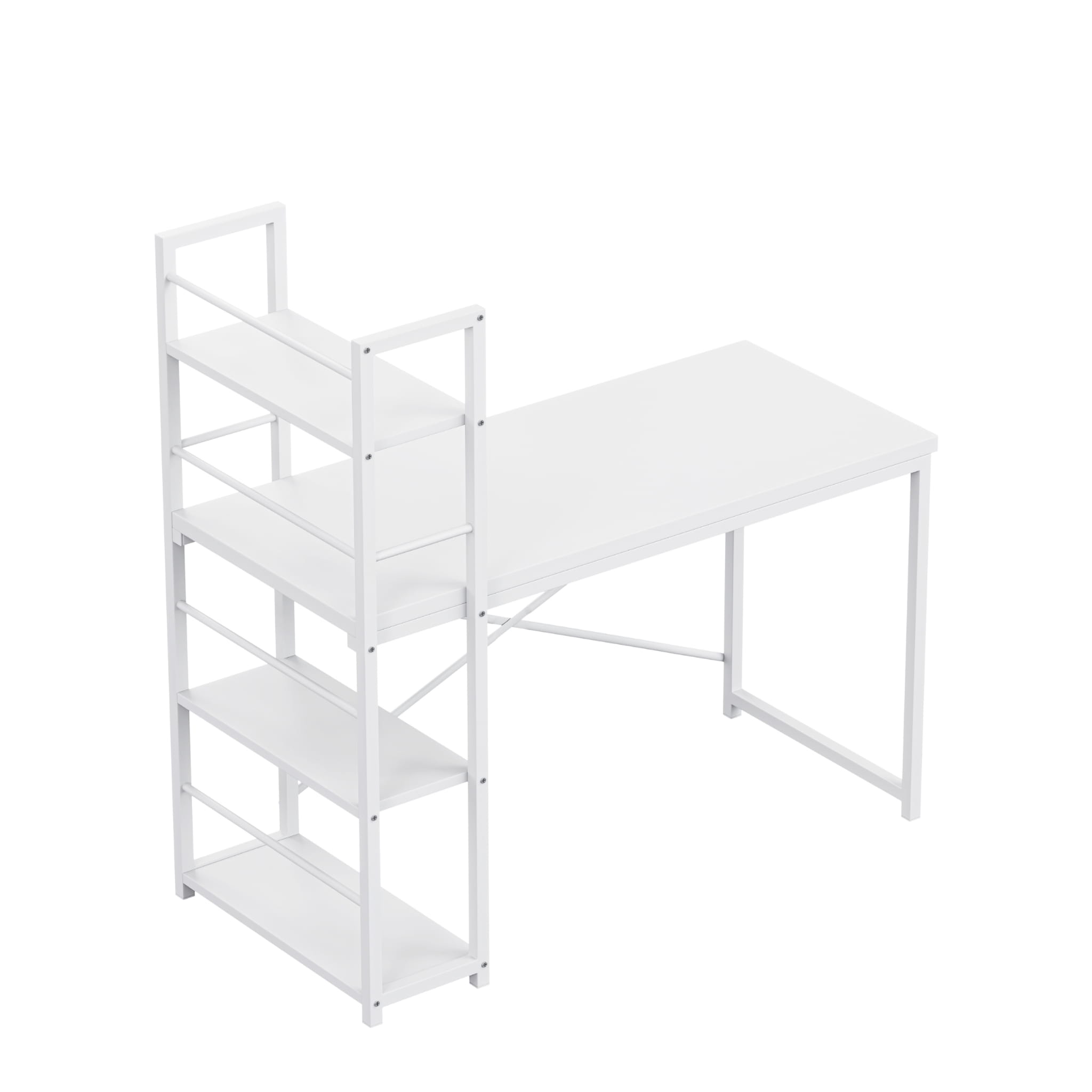 Psací stůl Mark Adler Leader 4.0 bílý 120 cm s policemi 