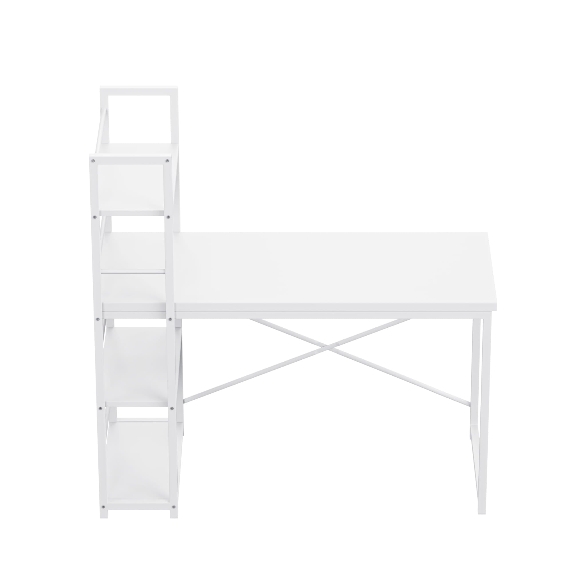 Psací stůl Mark Adler Leader 4.0 bílý 120 cm s policemi 