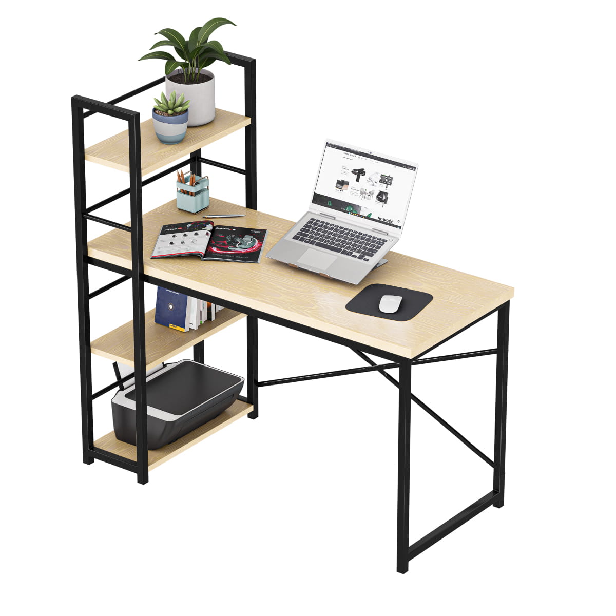 Psací stůl Mark Adler Leader 4.0 Craft 120 cm s policemi 