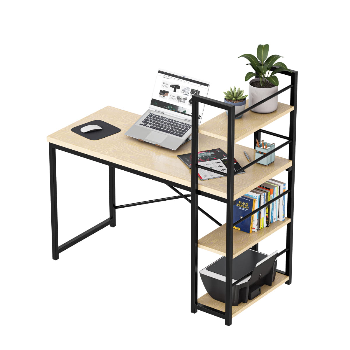 Psací stůl Mark Adler Leader 4.0 Craft 120 cm s policemi 