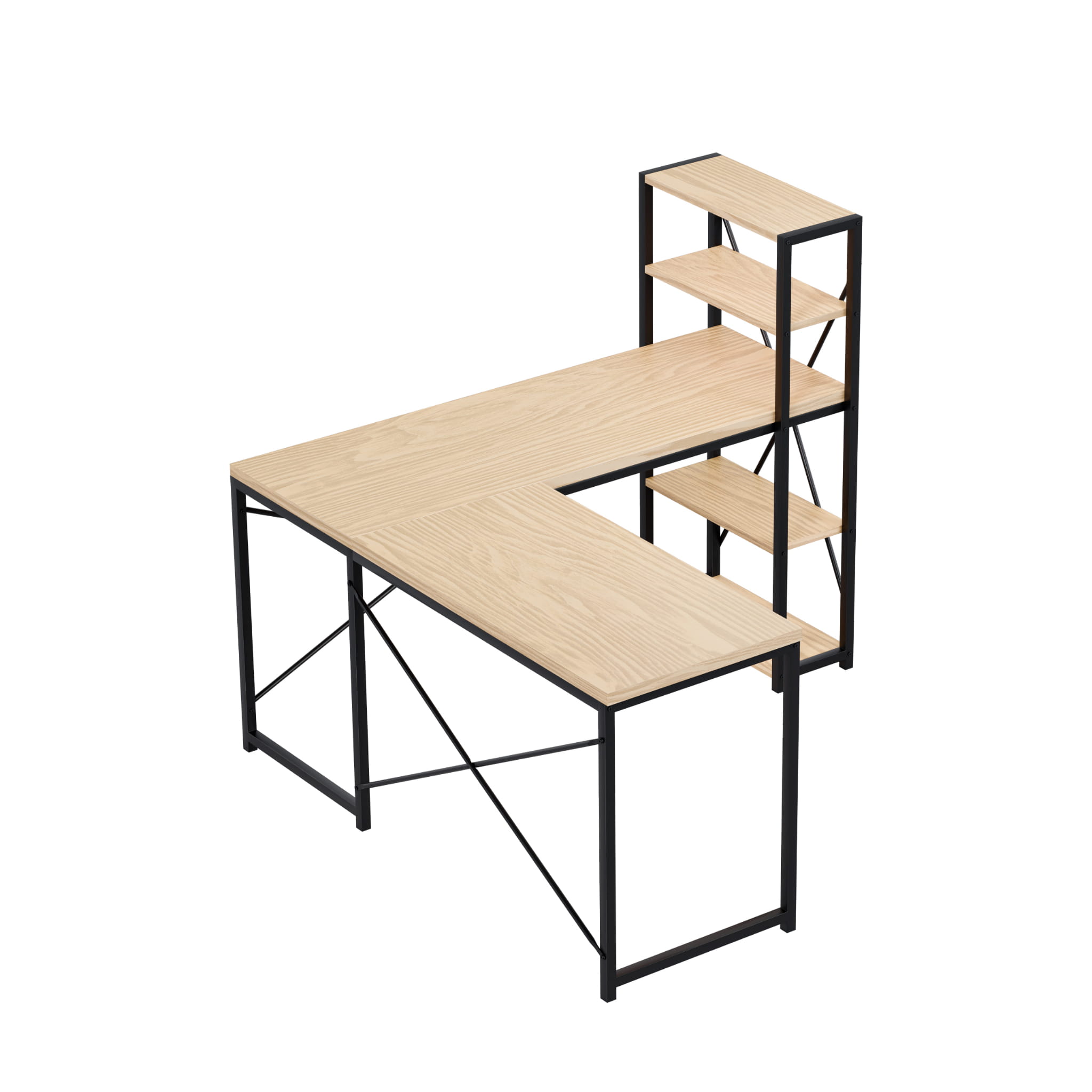 Rohový psací stůl Mark Adler Leader 5.9 s policemi 145 cm 