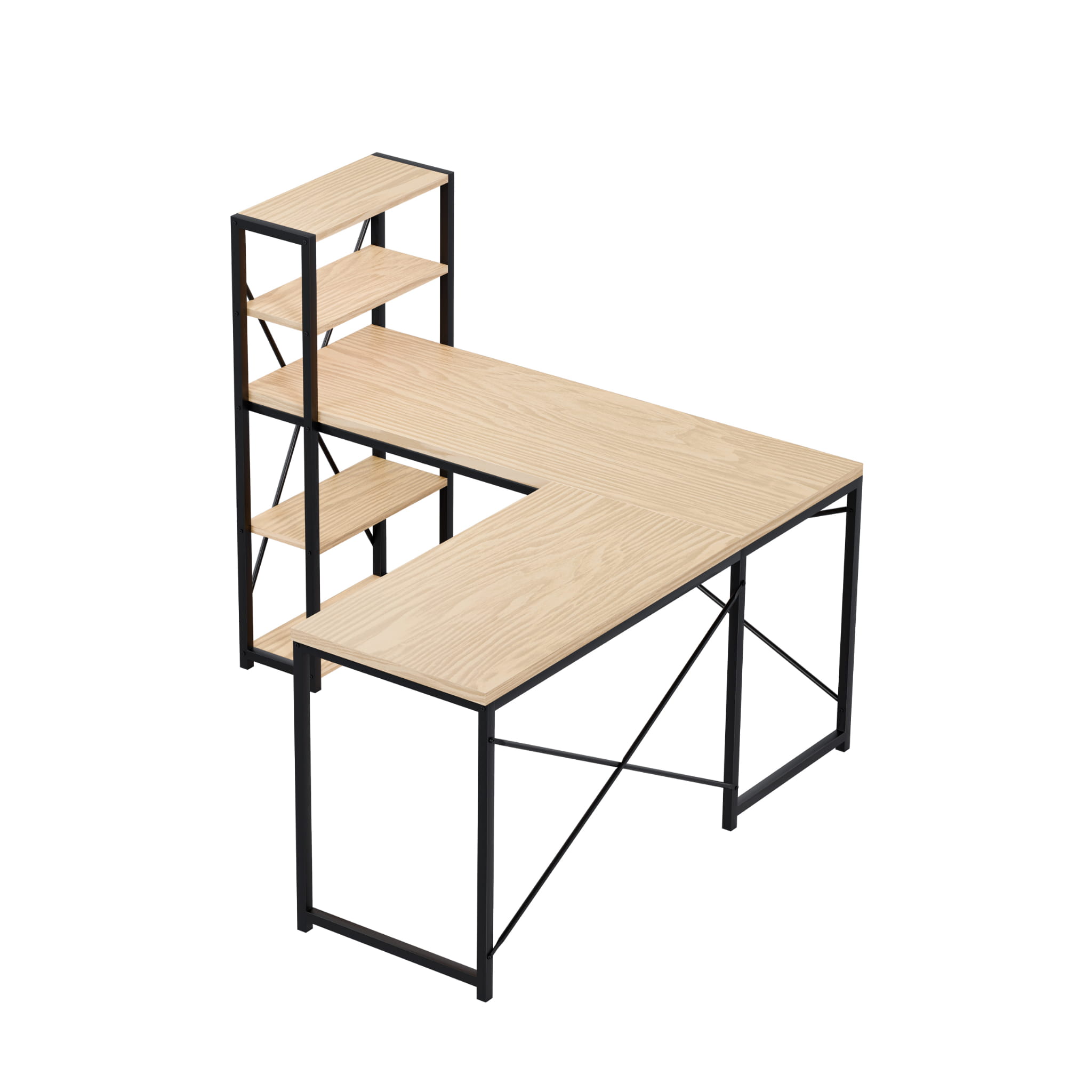 Rohový psací stůl Mark Adler Leader 5.9 s policemi 145 cm 