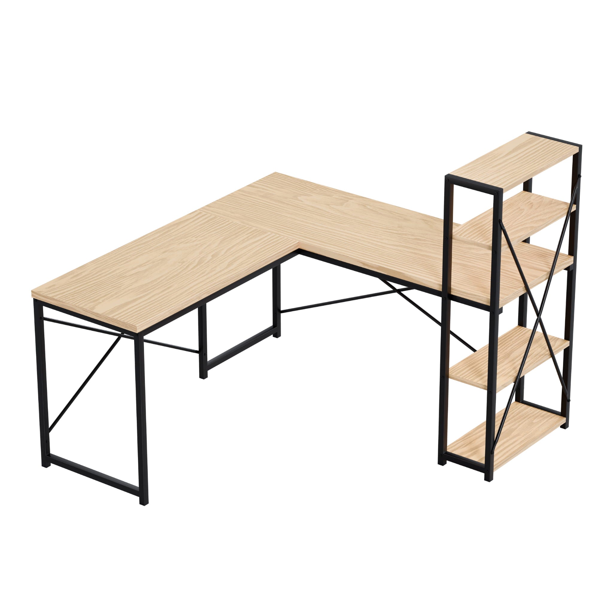 Rohový psací stůl Mark Adler Leader 5.9 s policemi 145 cm 