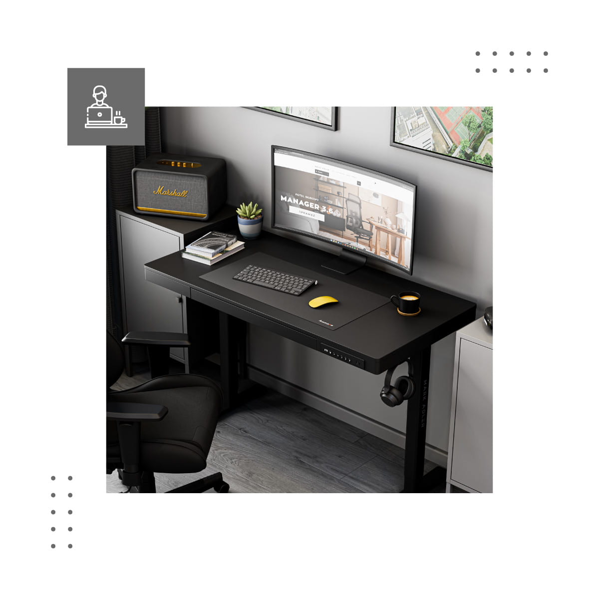 Elektrický stůl Mark Adler Leader 8.2 Black 120 cm 