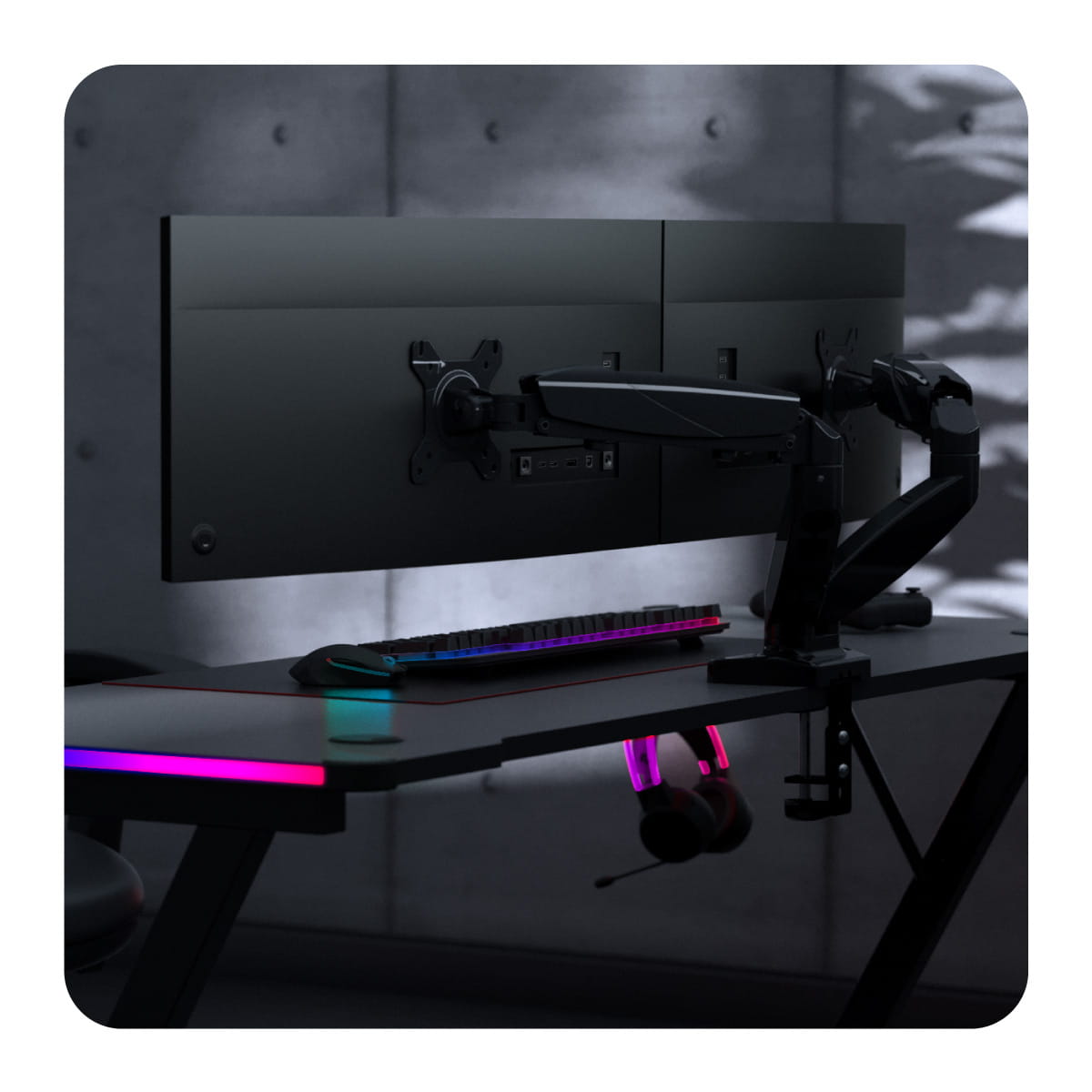 Otočný držák Huzaro Motion 2.2 pro dva monitory 