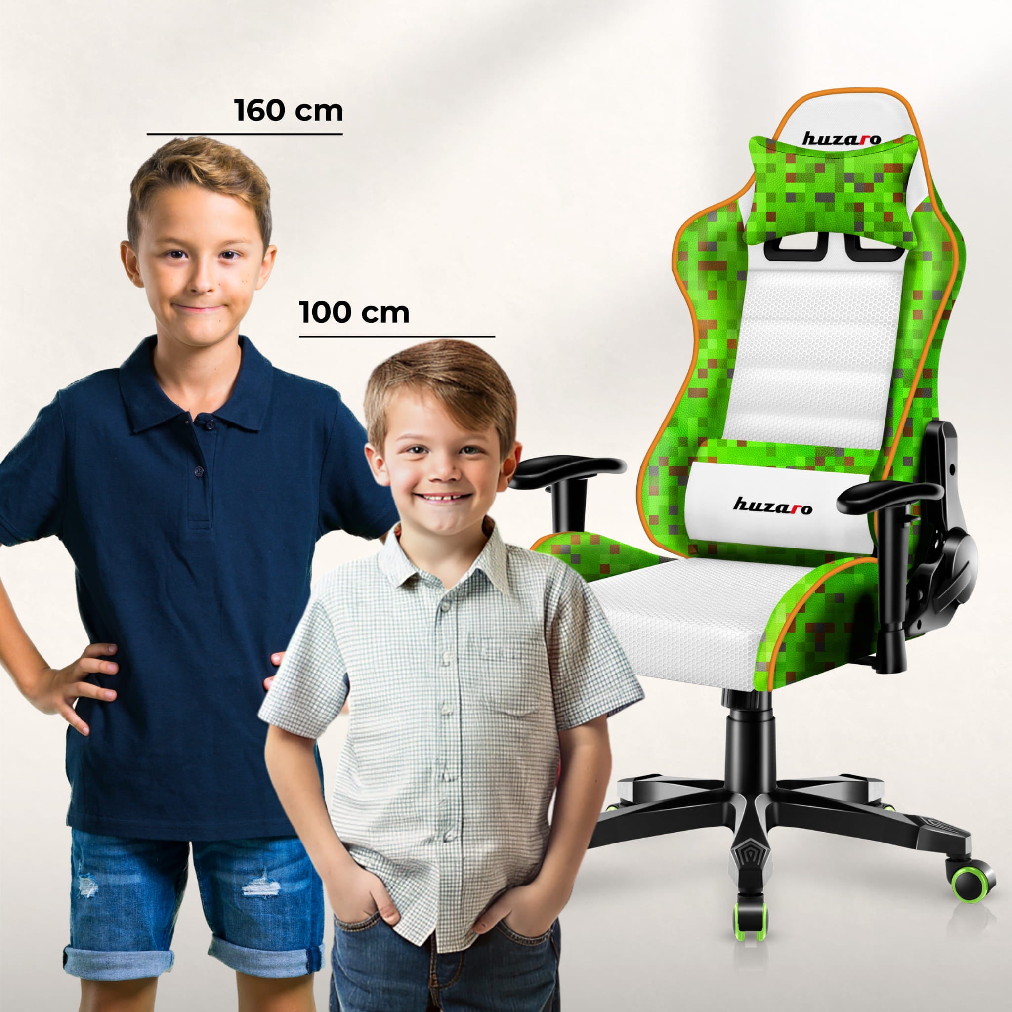 Dětská herní židle Huzaro Ranger 6.0 Pixel bílá