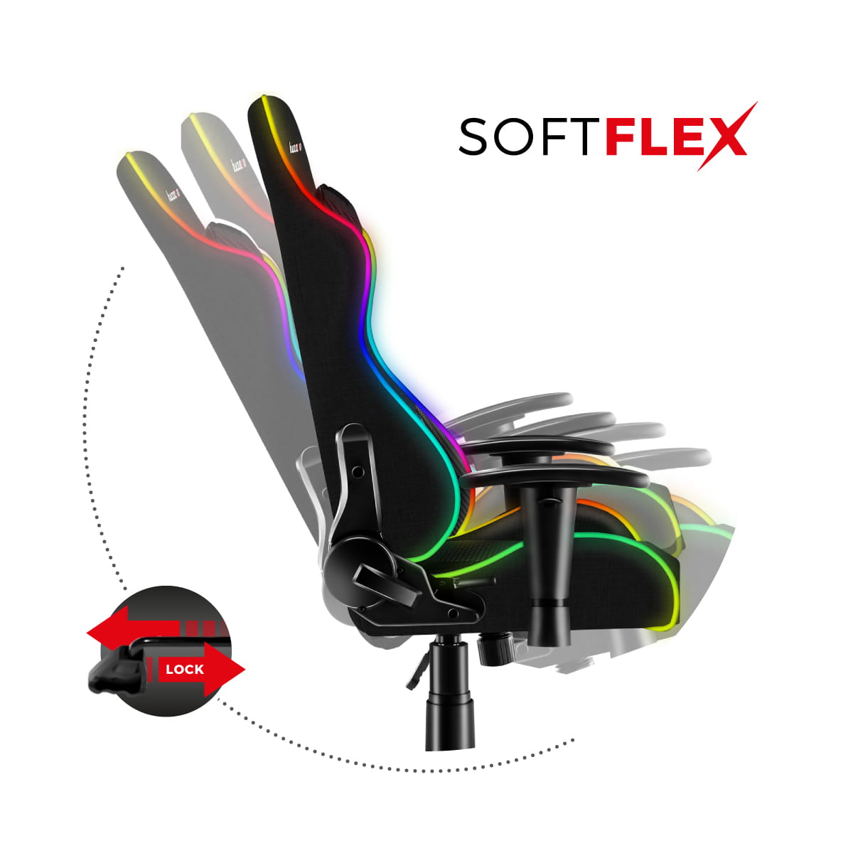 Herní židle HUZARO RANGER 6.0 RGB Mesh pro děti 