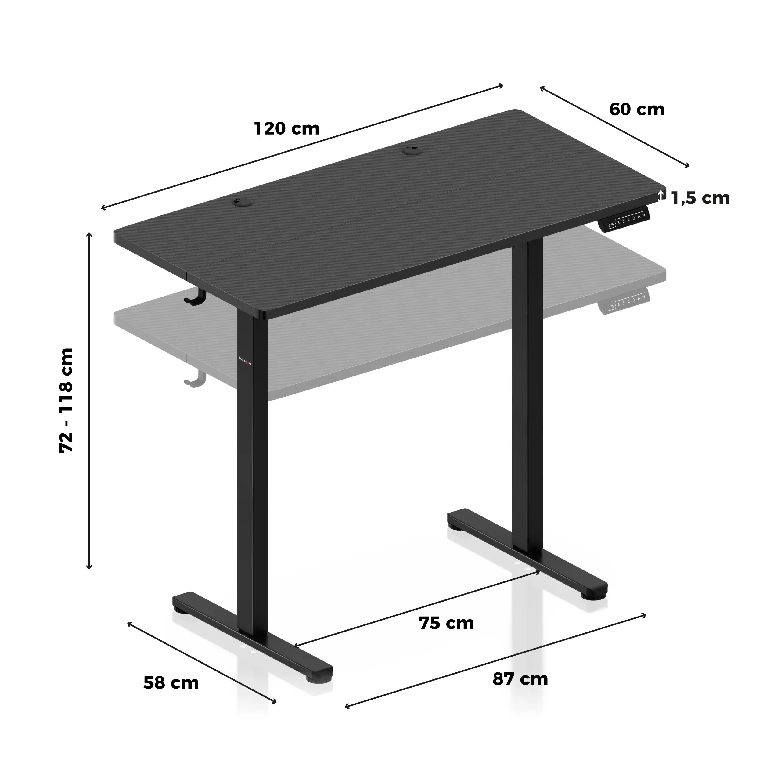 Herní stůl Huzaro Hero 8.1 Black 120 cm