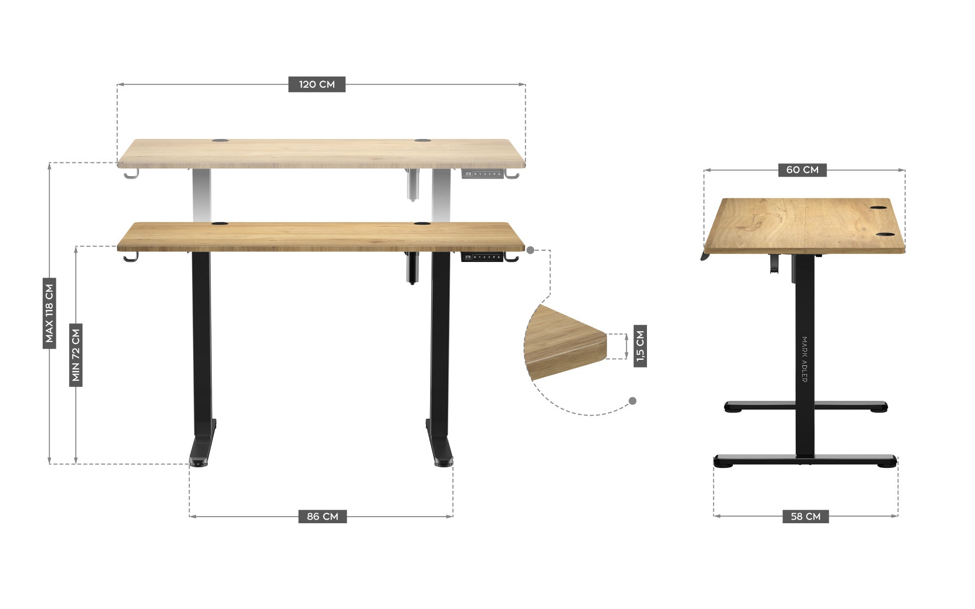 Elektrický stůl Mark Adler Leader 7.0 120 cm 