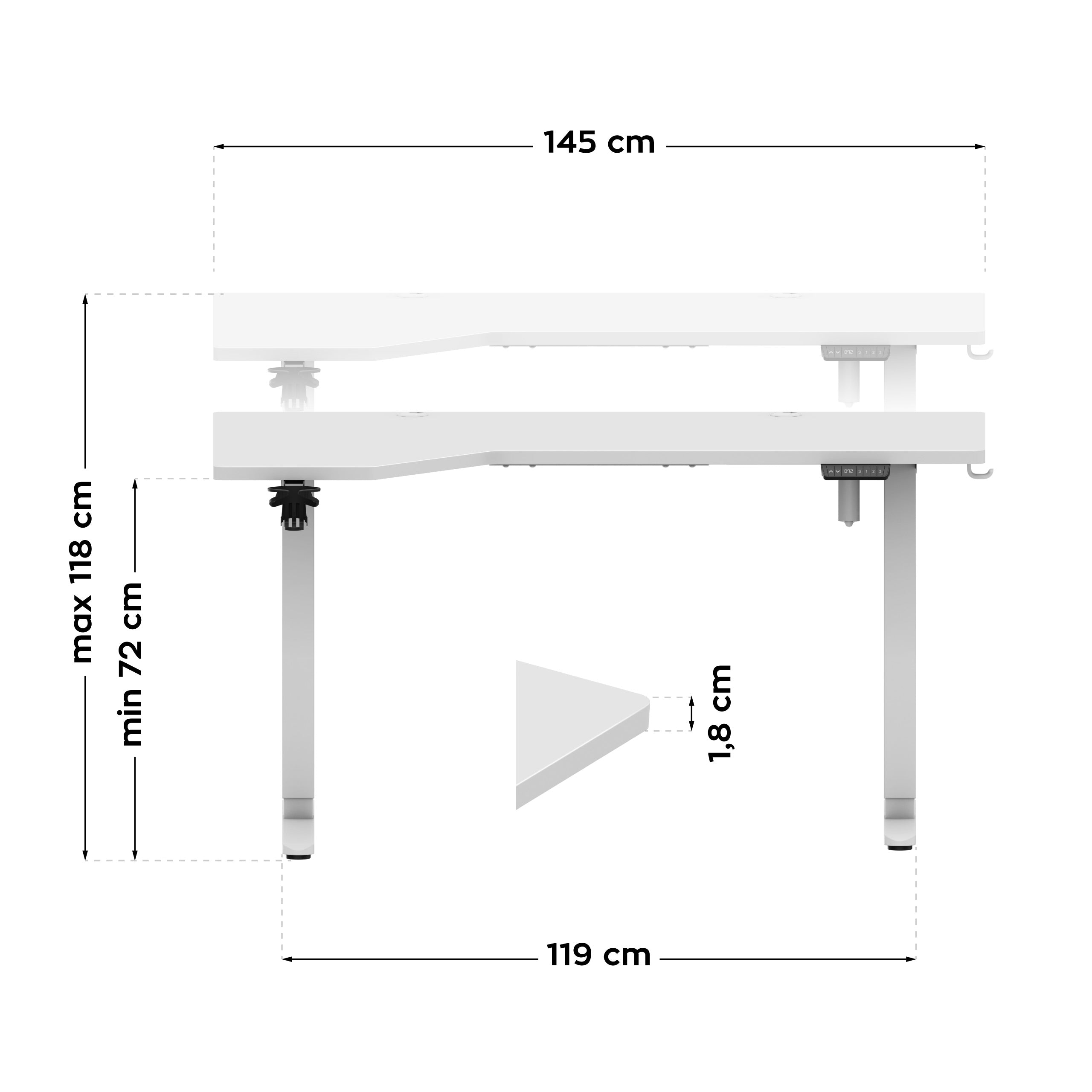Mark Adler Leader 9.1 elektrický stůl bílý 145 cm 