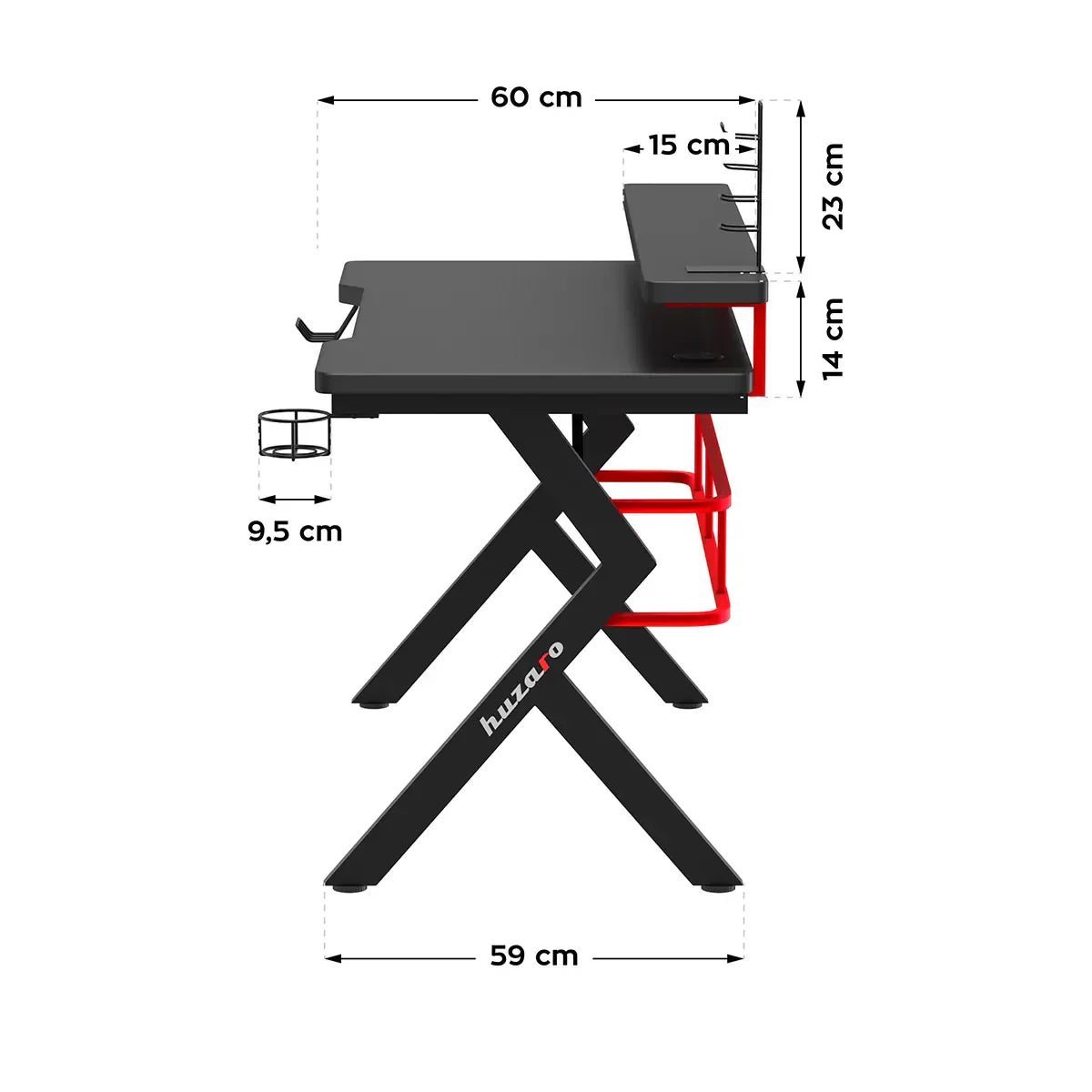 Herní stůl Huzaro Hero 5.0 Red 120 cm 