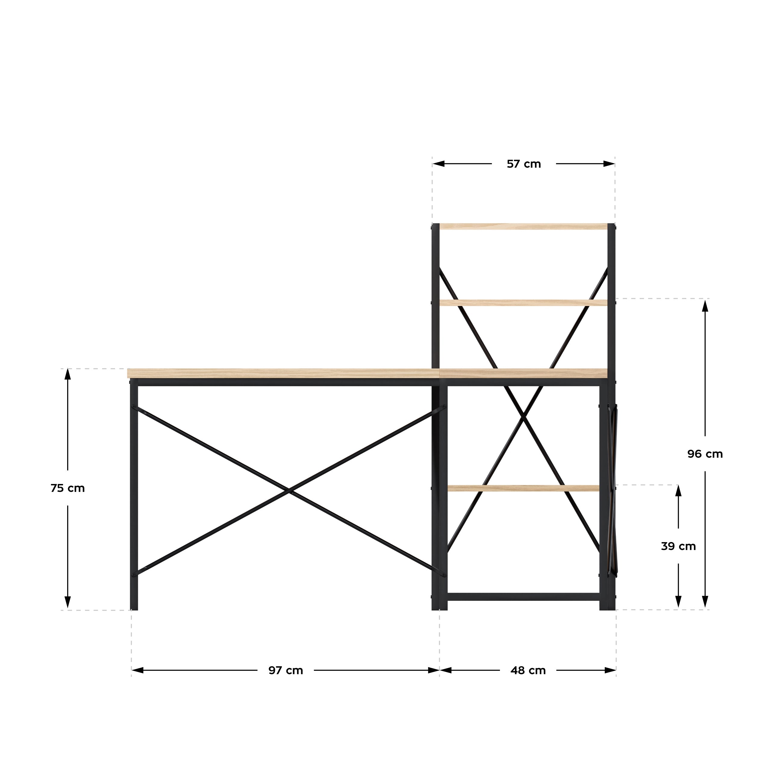 Rohový psací stůl Mark Adler Leader 5.9 s policemi 145 cm 