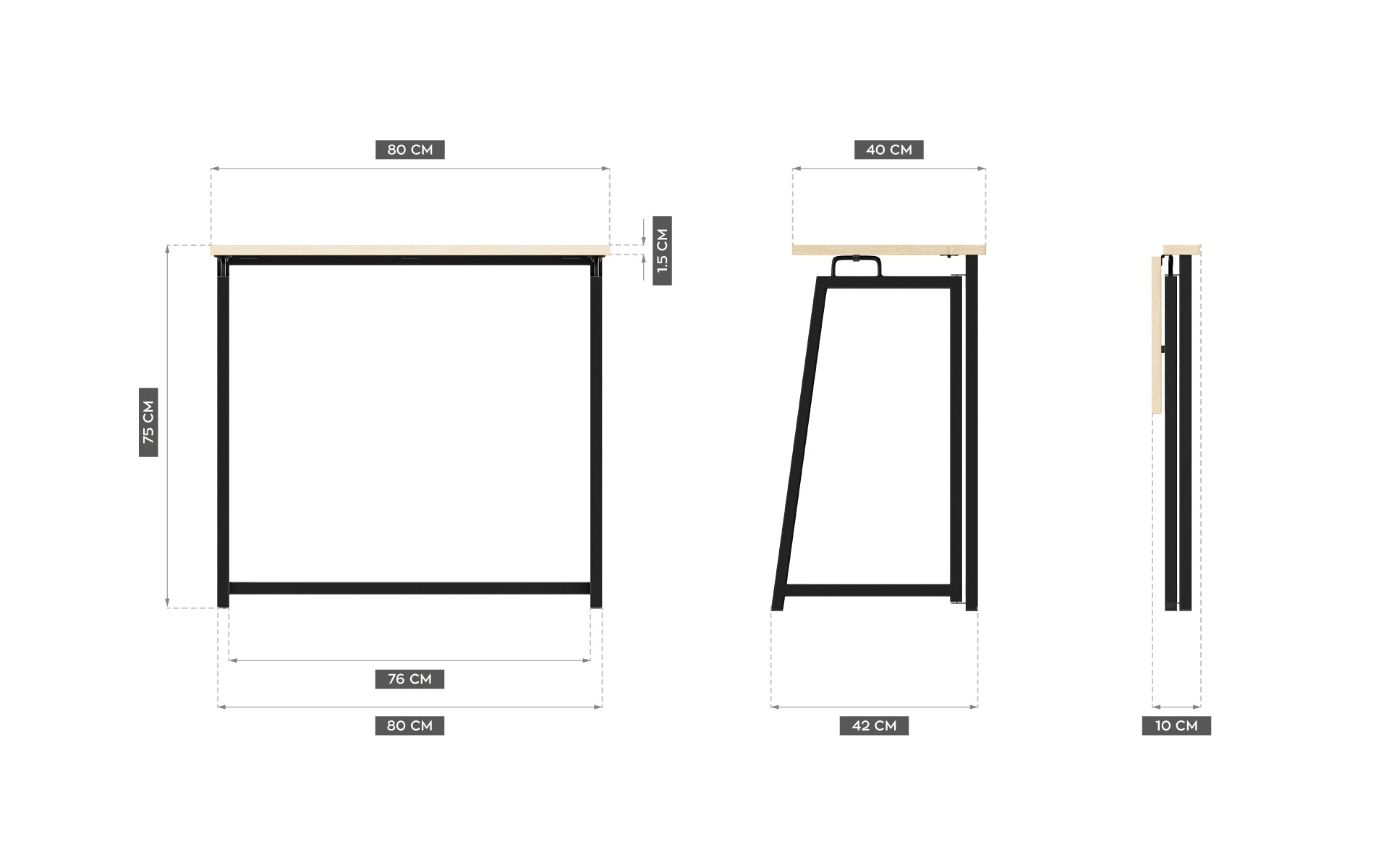 Skládací psací stůl Mark Adler Leader 1.5 Craft 80 cm 