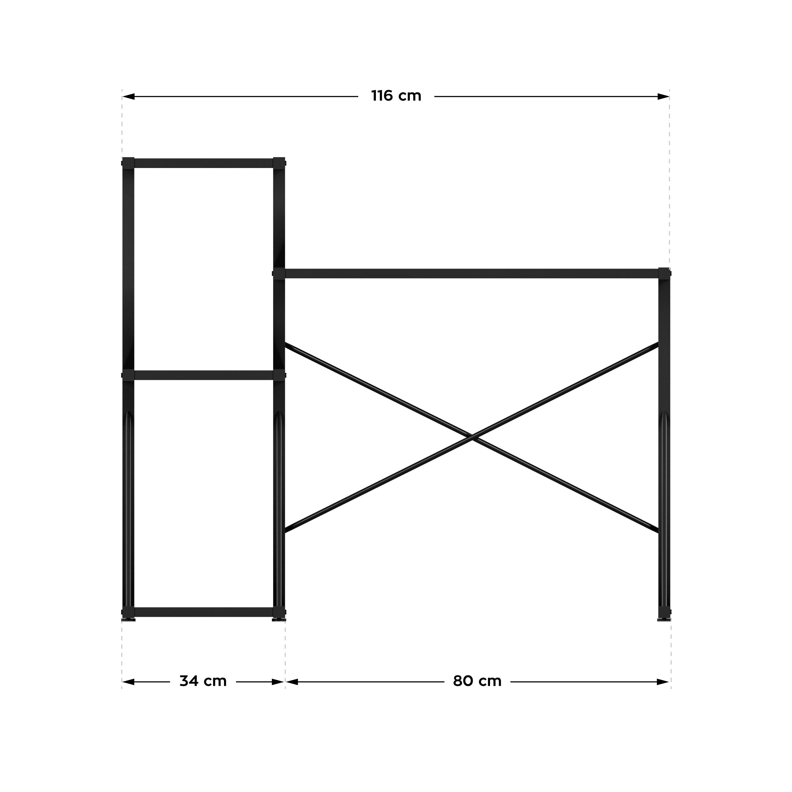 Psací stůl Mark Adler Leader 3.5 černý 116 cm s policemi 