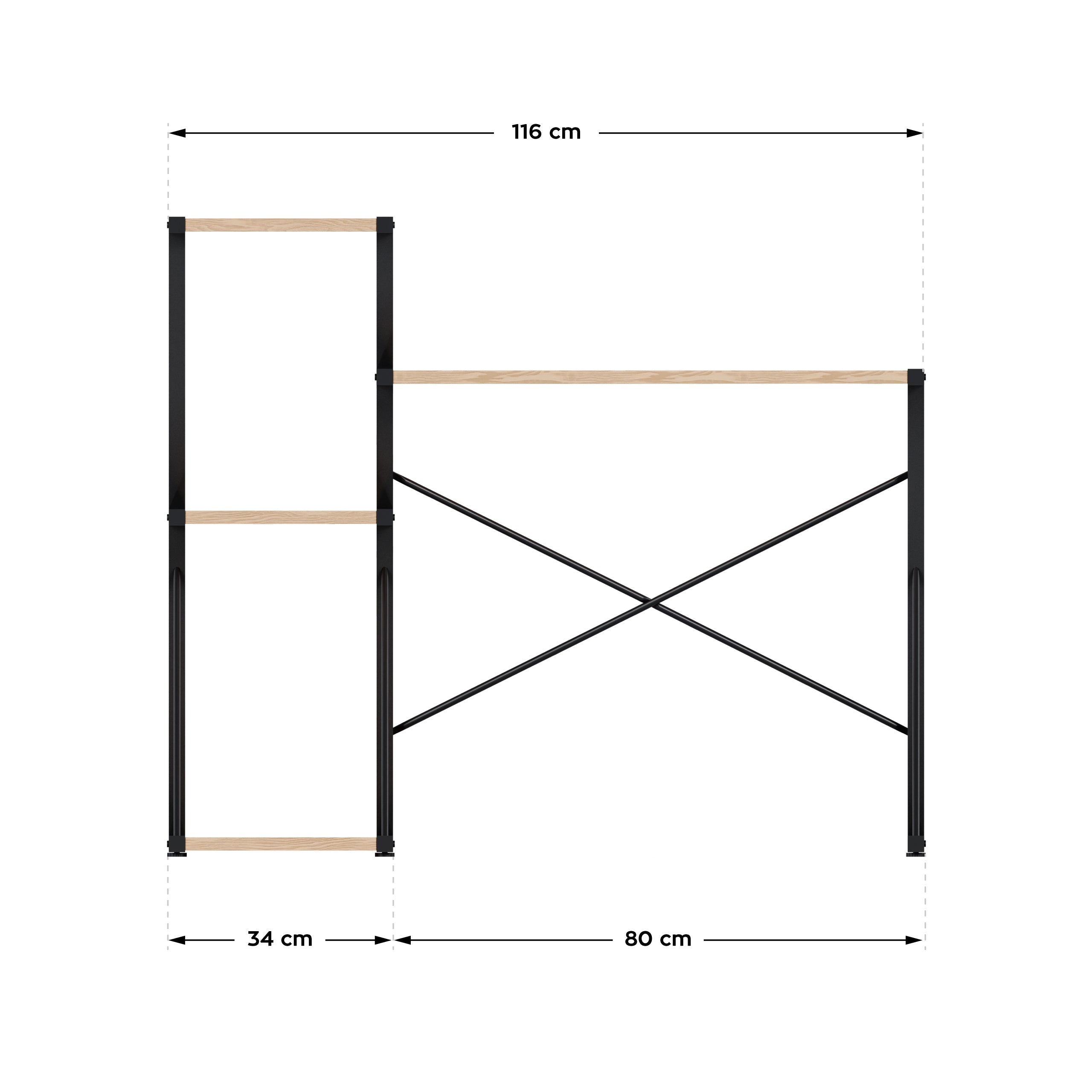 Psací stůl Mark Adler Leader 3.5 Craft 116 cm s policemi 