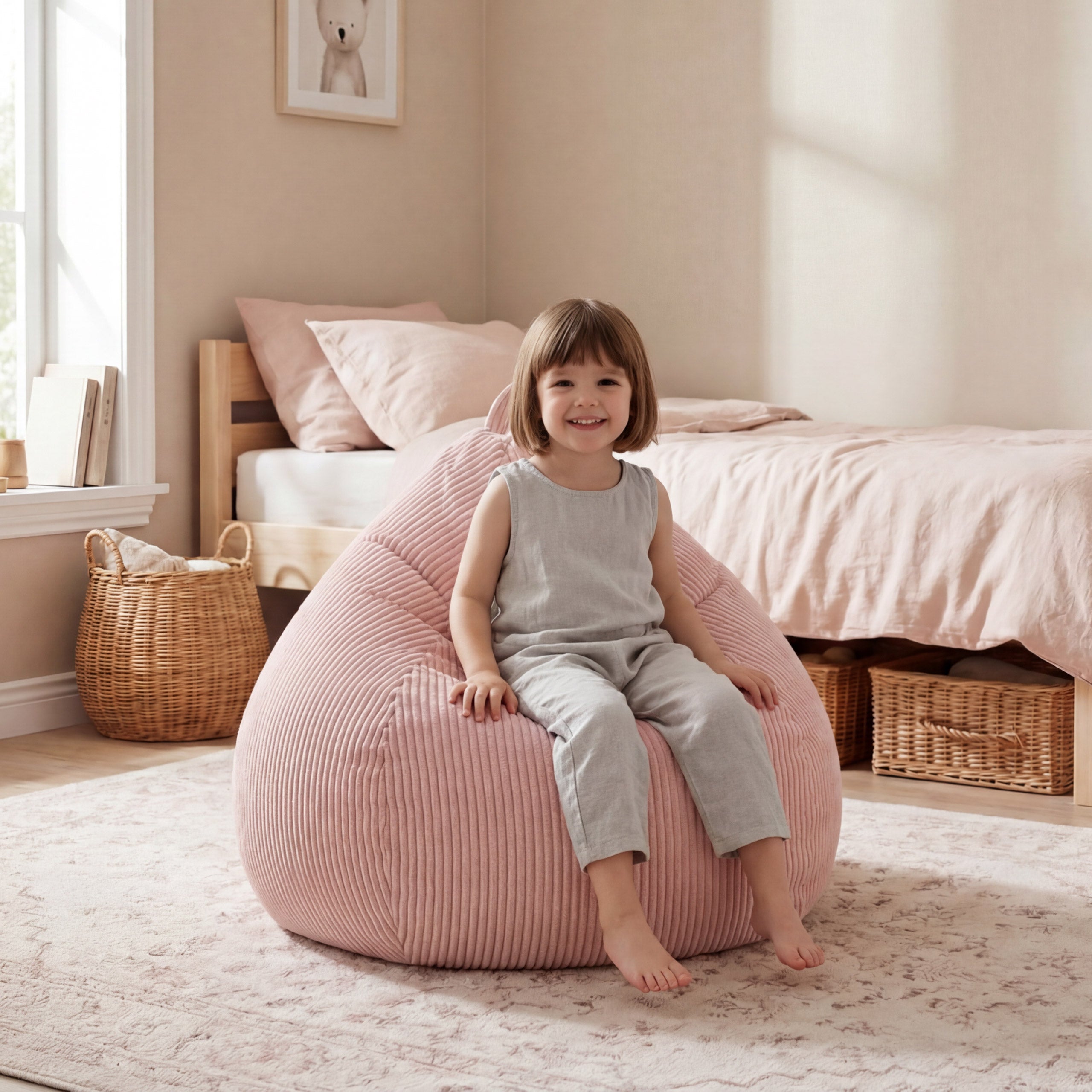 Sztruksový sedací pytel růžový Mark Adler Comfy 1.0 Pink