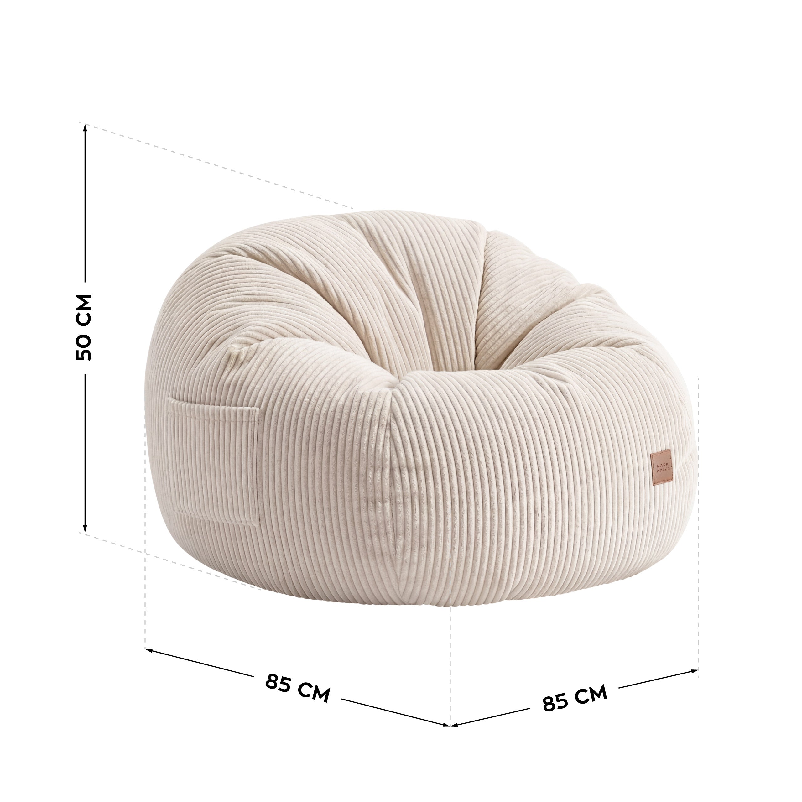 Sztrukcové sedací křeslo s podnožkou Mark Adler Comfy 3.0 Beige