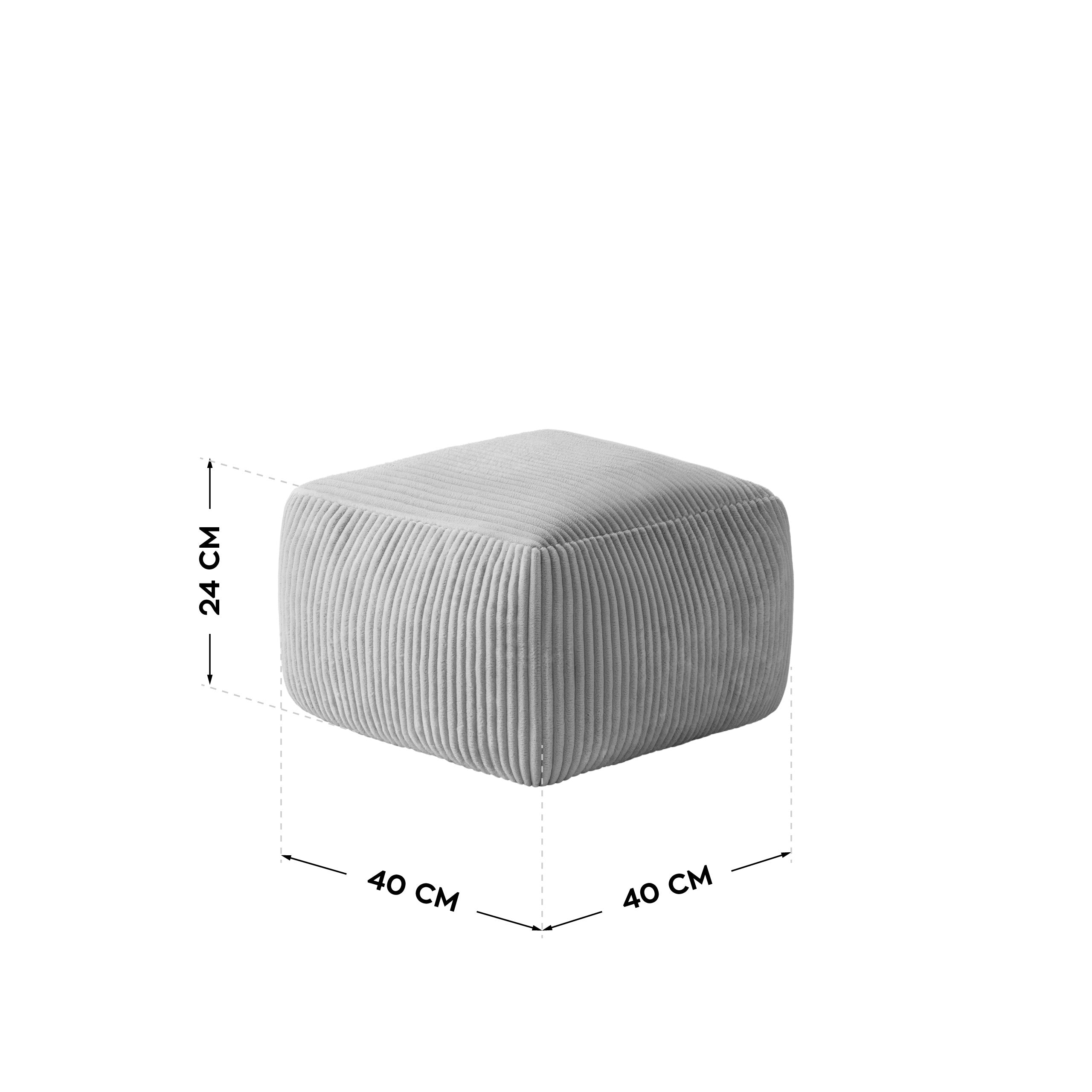 Křeslo puf manšestrový s podnožkou Mark Adler Comfy 3.0 Grey