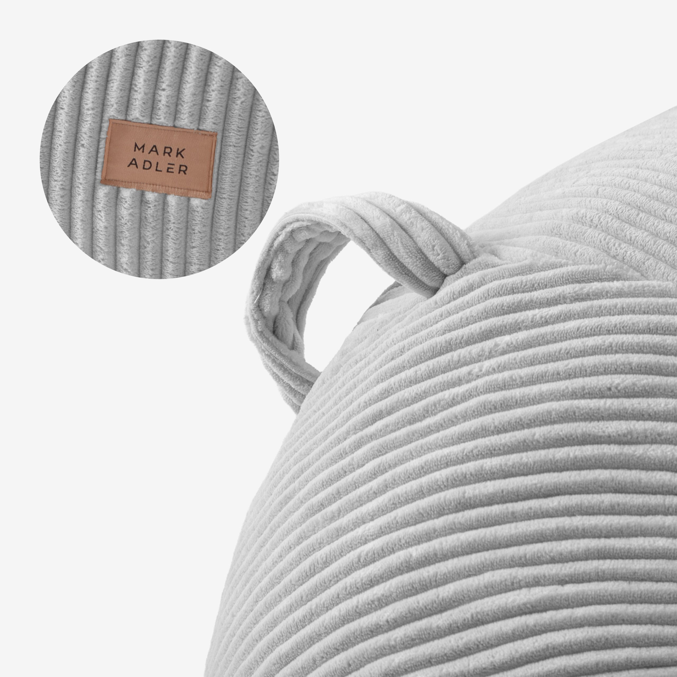 Křeslo puf manšestrový s podnožkou Mark Adler Comfy 3.0 Grey