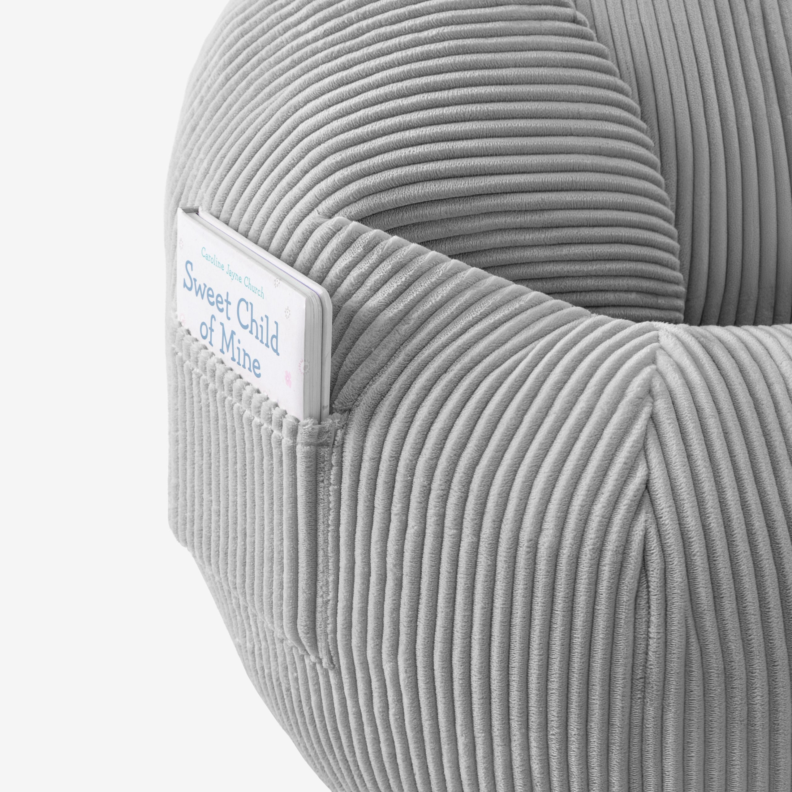 Křeslo puf manšestrový s podnožkou Mark Adler Comfy 3.0 Grey