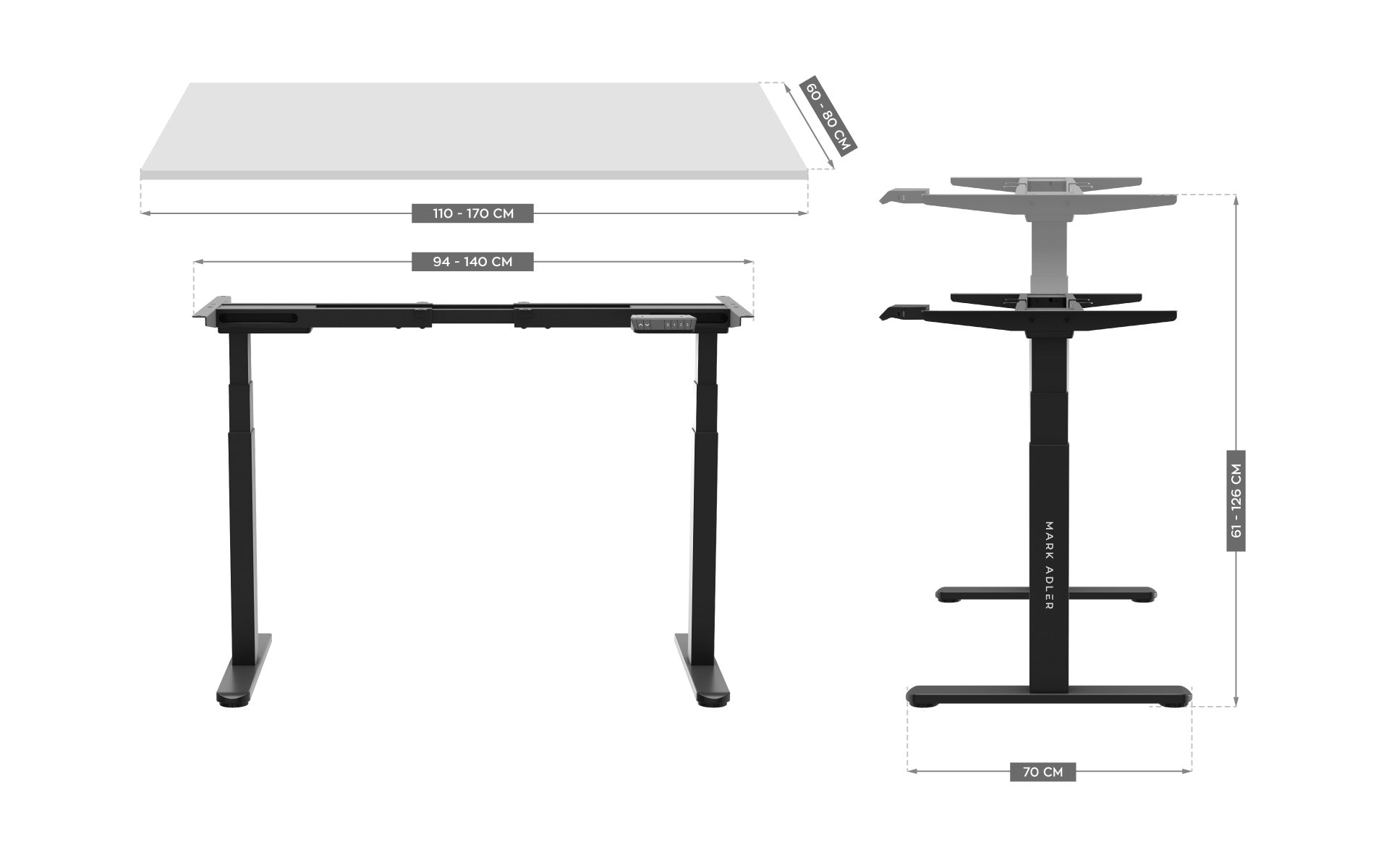 Elektrický stůl Mark Adler Xeno 6.0 s dvojitým motorem 
