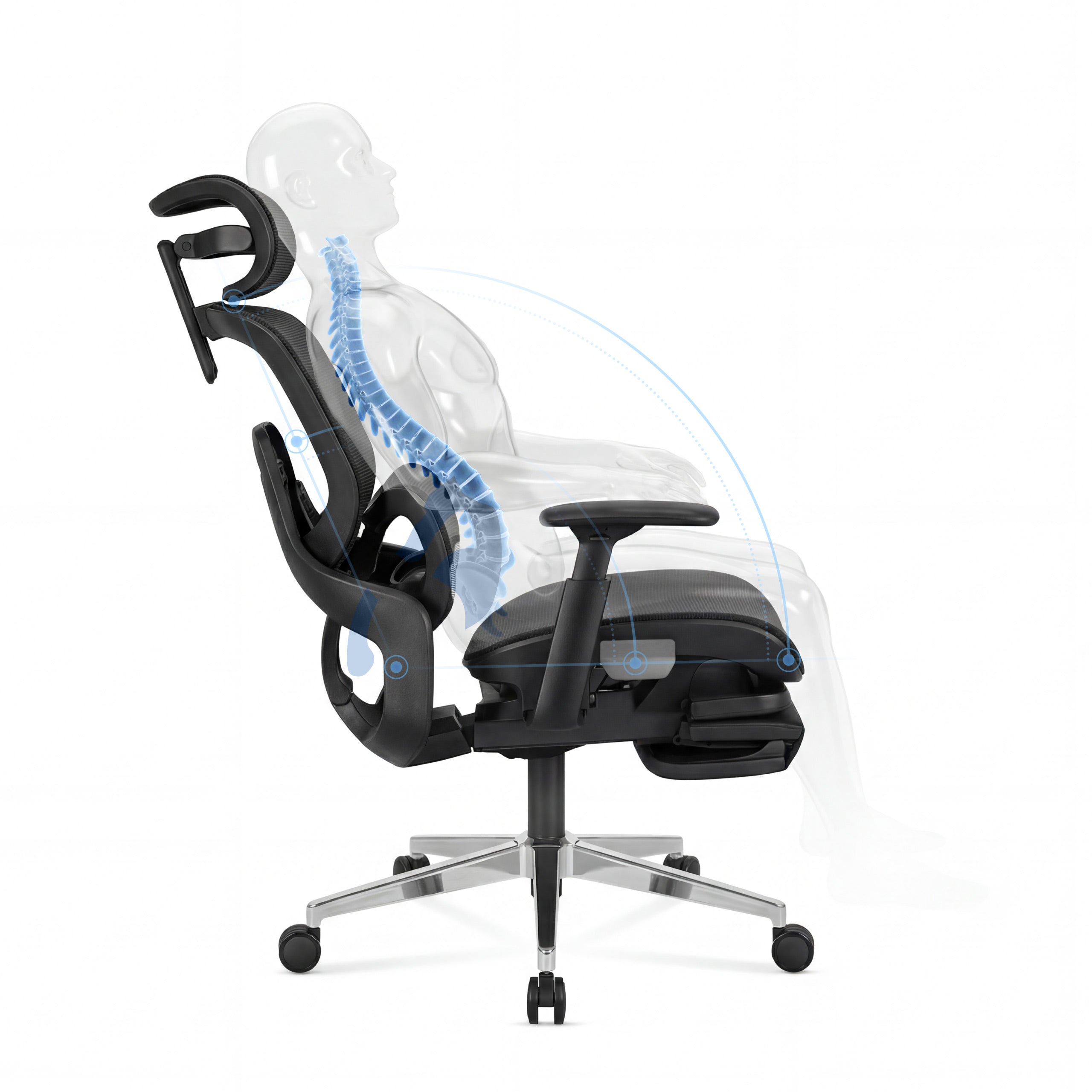 Ergonomické křeslo s opěrkou nohou Mark Adler Expert 9.3 Black