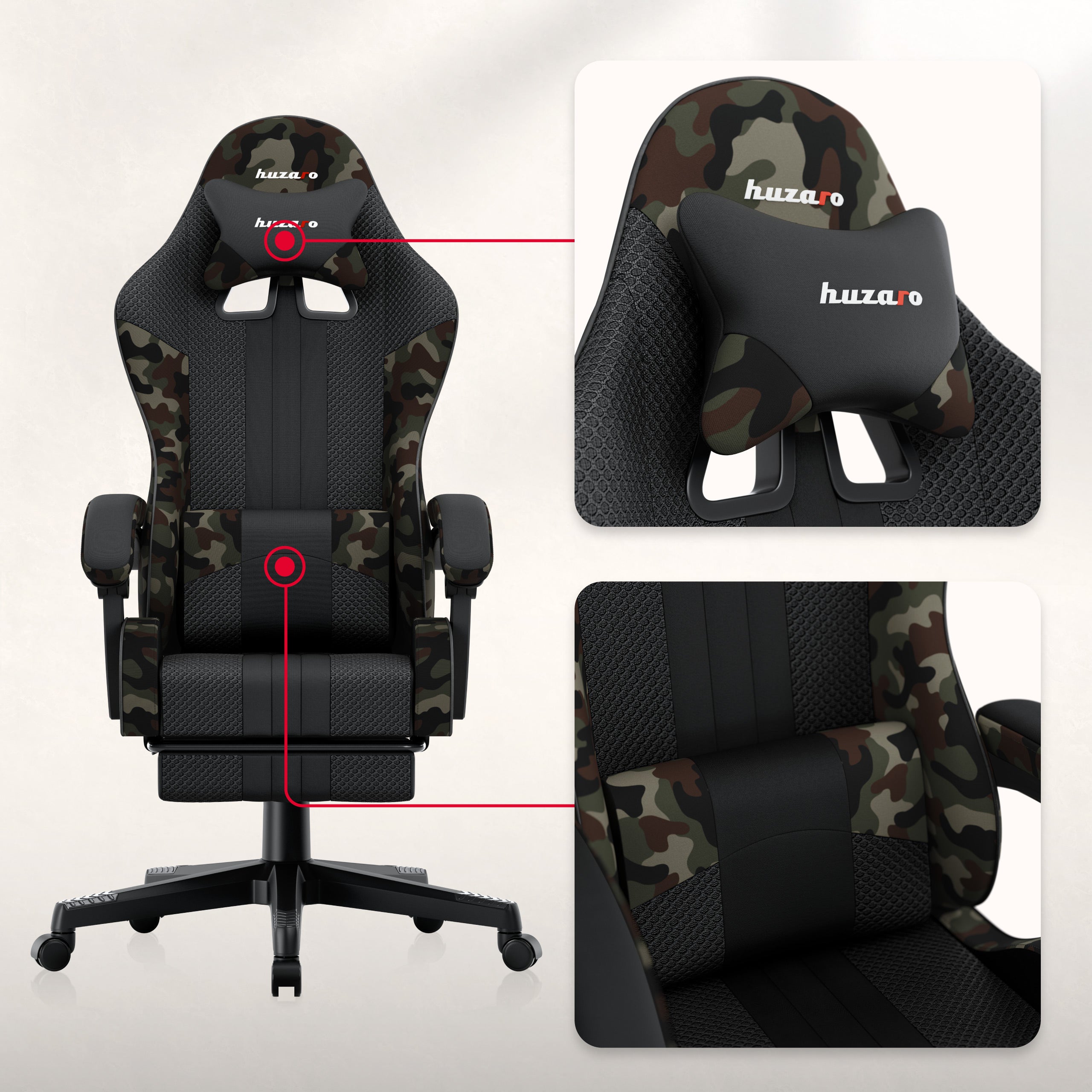 Herní židle Huzaro Force 4.7 Camo Mesh 
