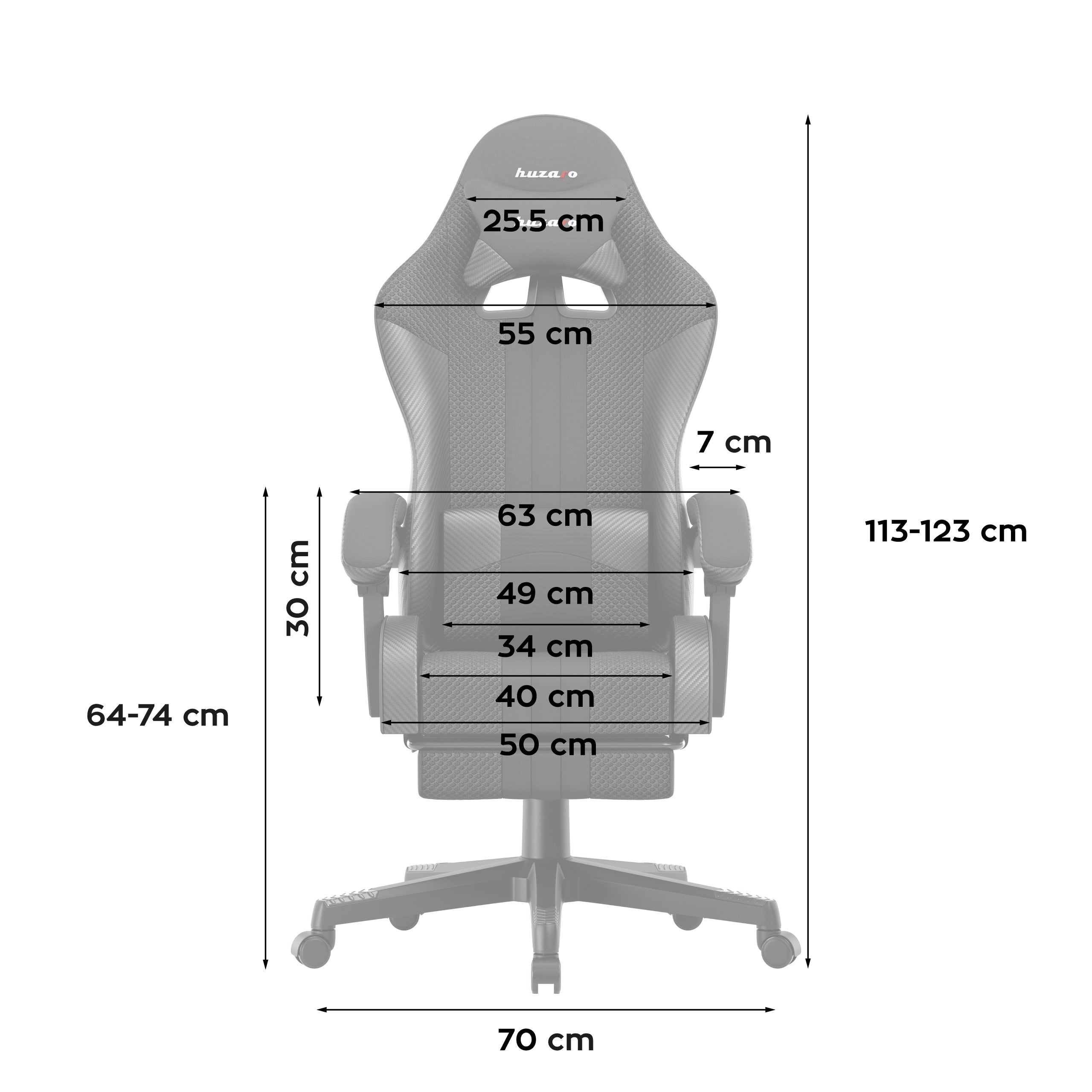 Herní židle HUZARO Force 4.7 Carbon Mesh 