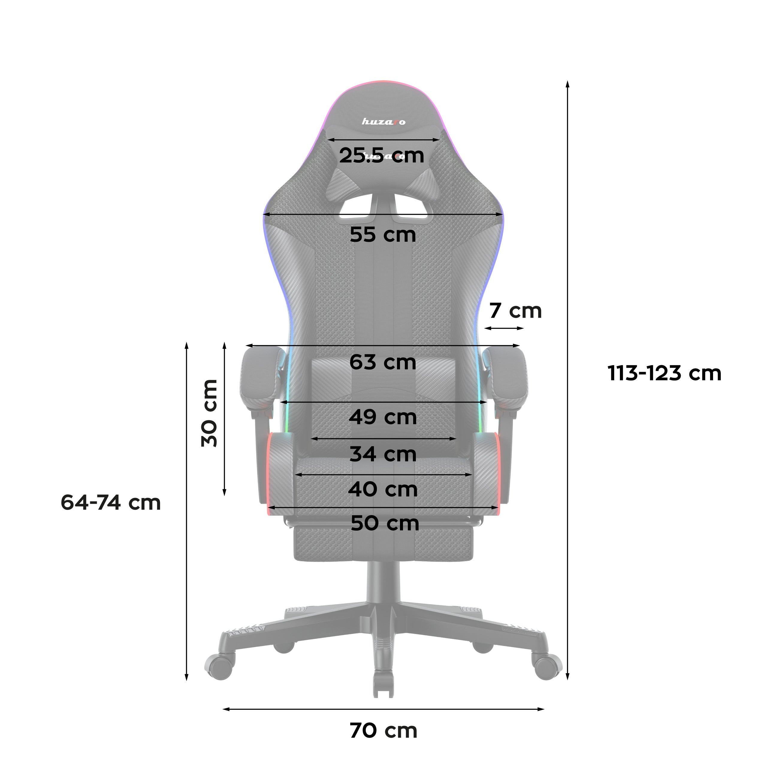 Herní židle HUZARO Force 4.7 RGB Mesh 