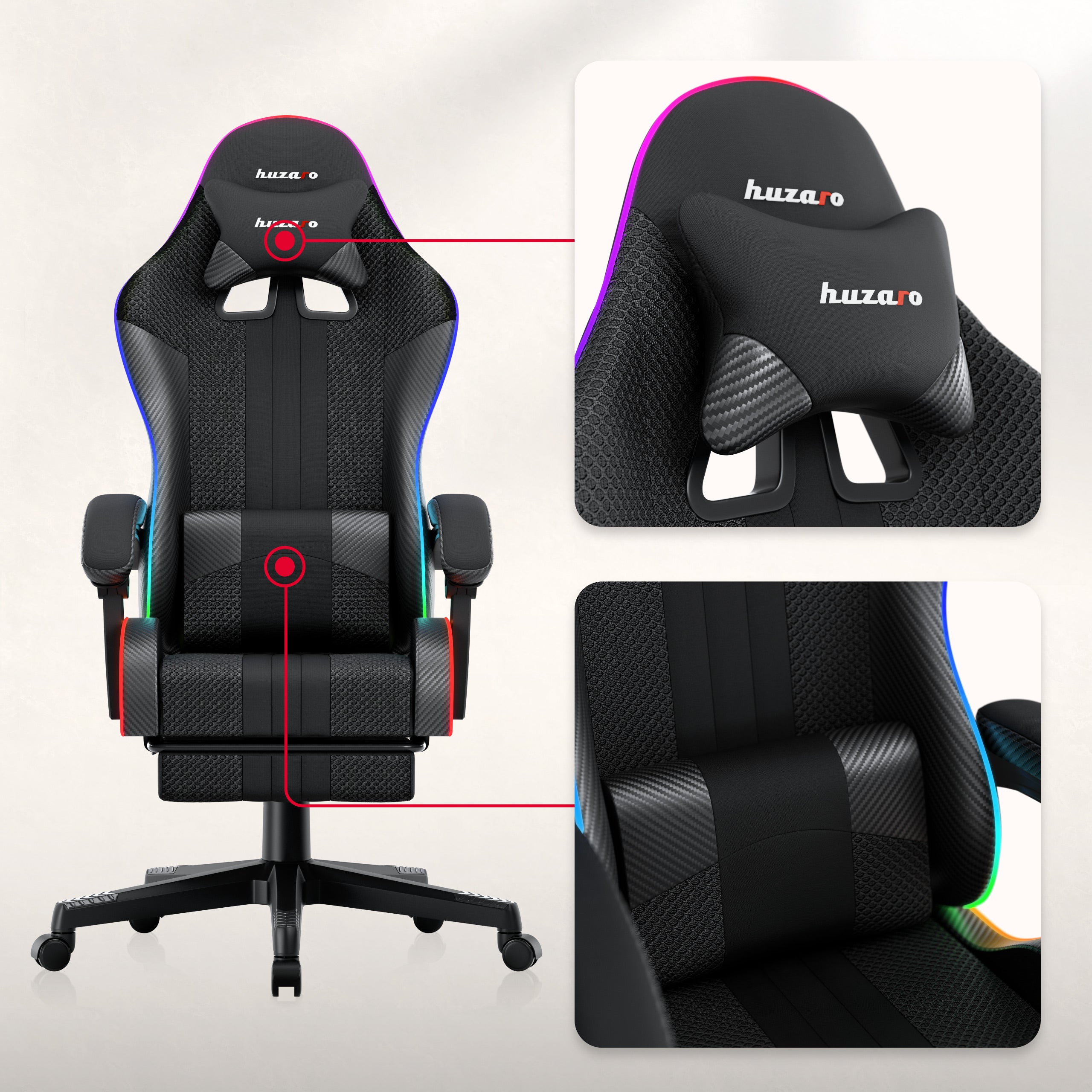 Herní židle HUZARO Force 4.7 RGB Mesh 