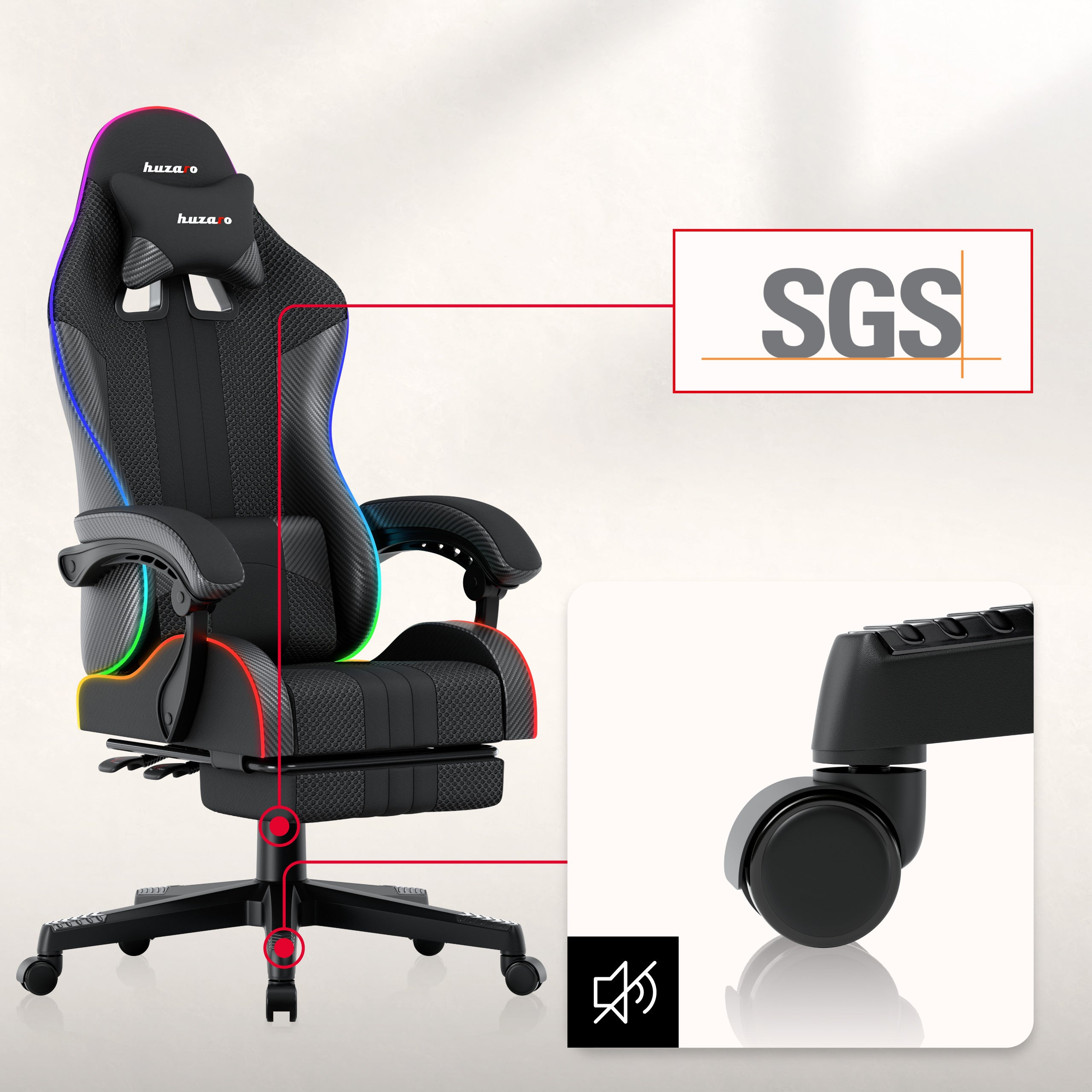 Herní židle HUZARO Force 4.7 RGB Mesh 