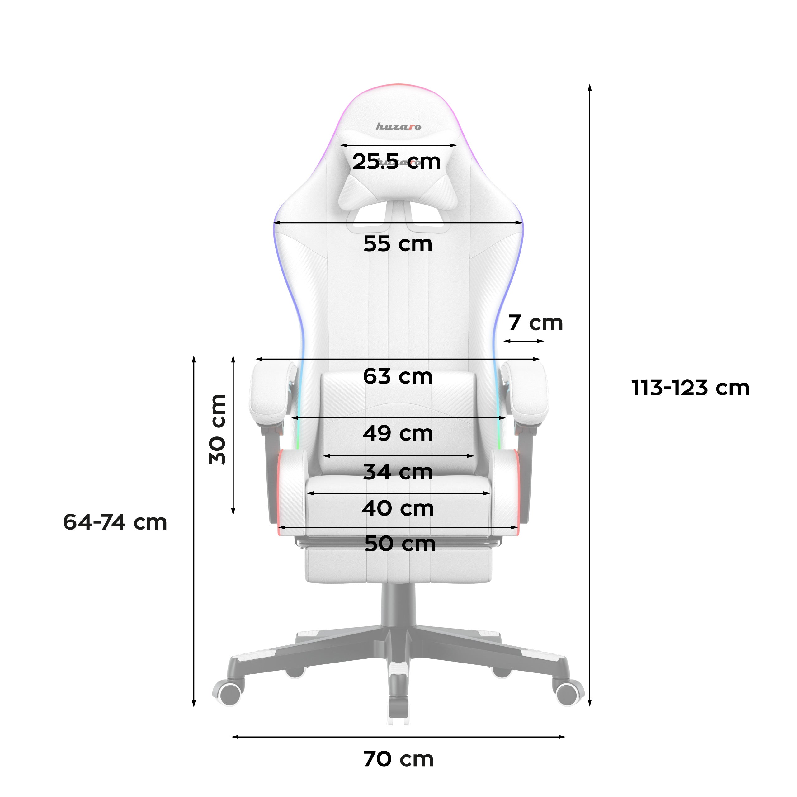 Herní židle HUZARO Force 4.7 White RGB 