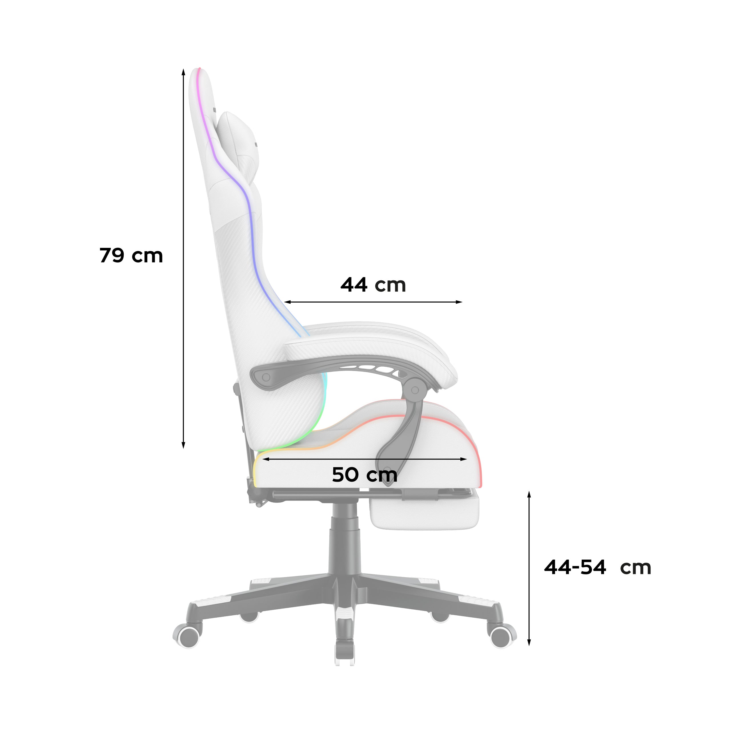 Herní židle HUZARO Force 4.7 White RGB 