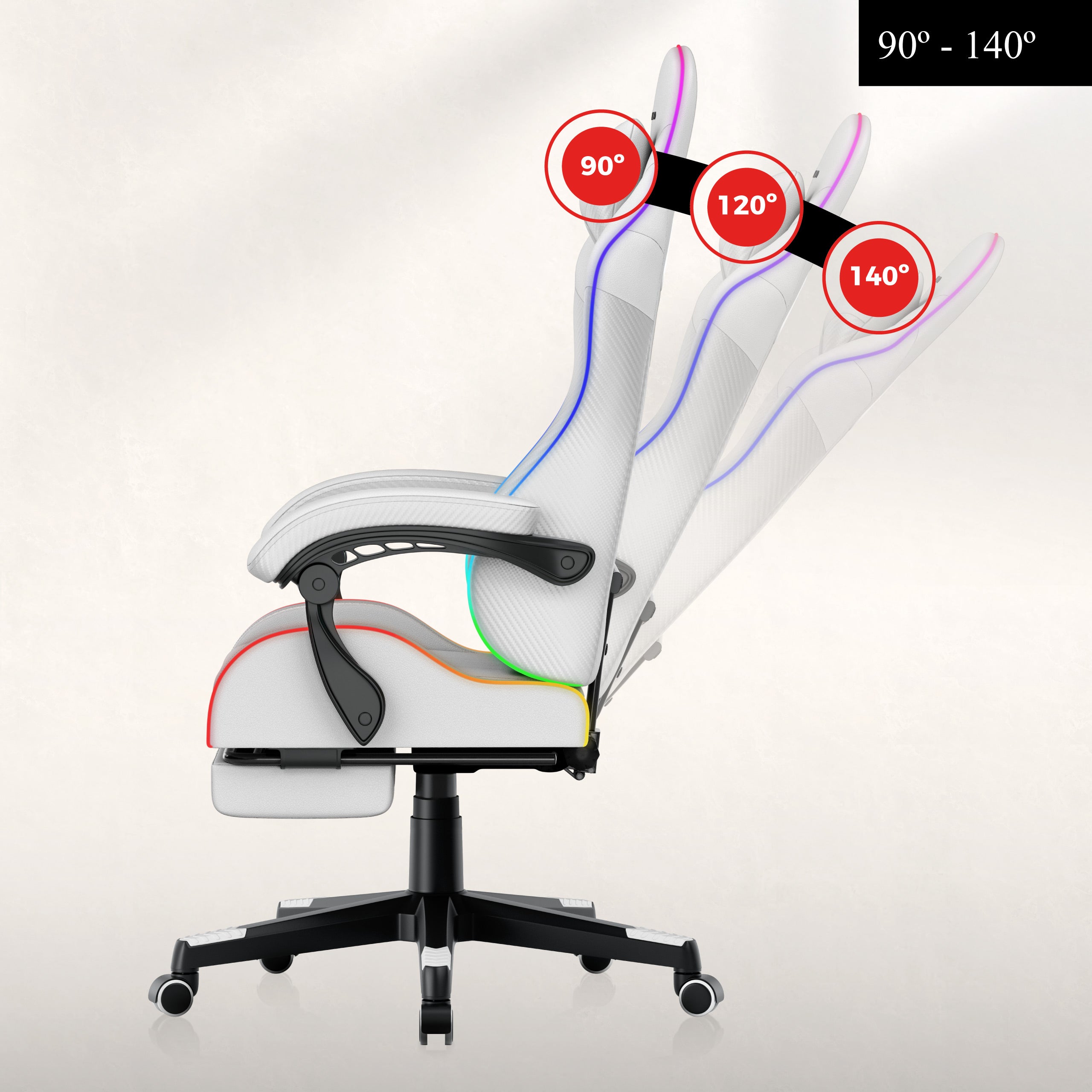 Herní židle HUZARO Force 4.7 White RGB 