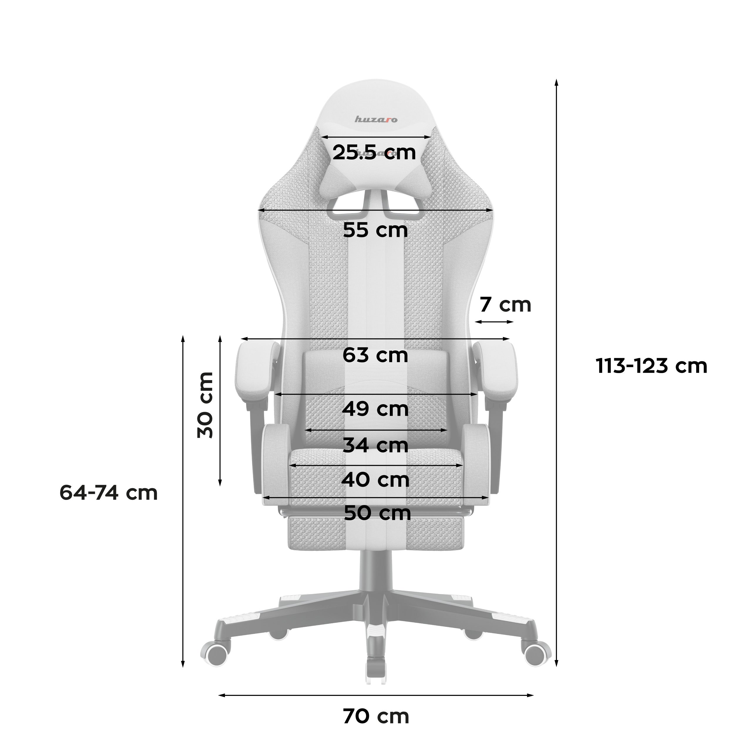 Herní židle HUZARO Force 4.7 White Mesh 