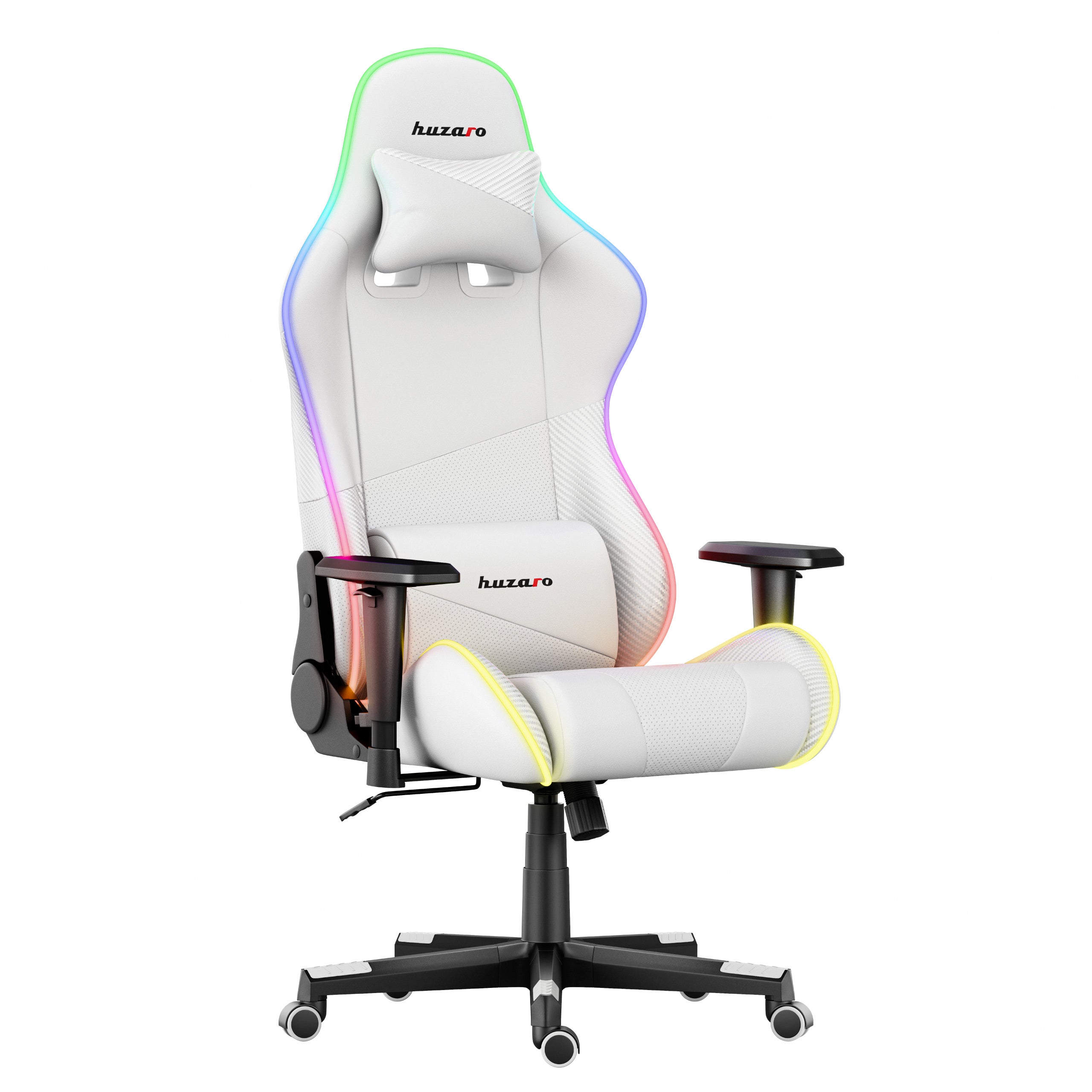Herní židle HUZARO FORCE 6.2 s bílým RGB LED podsvícením 