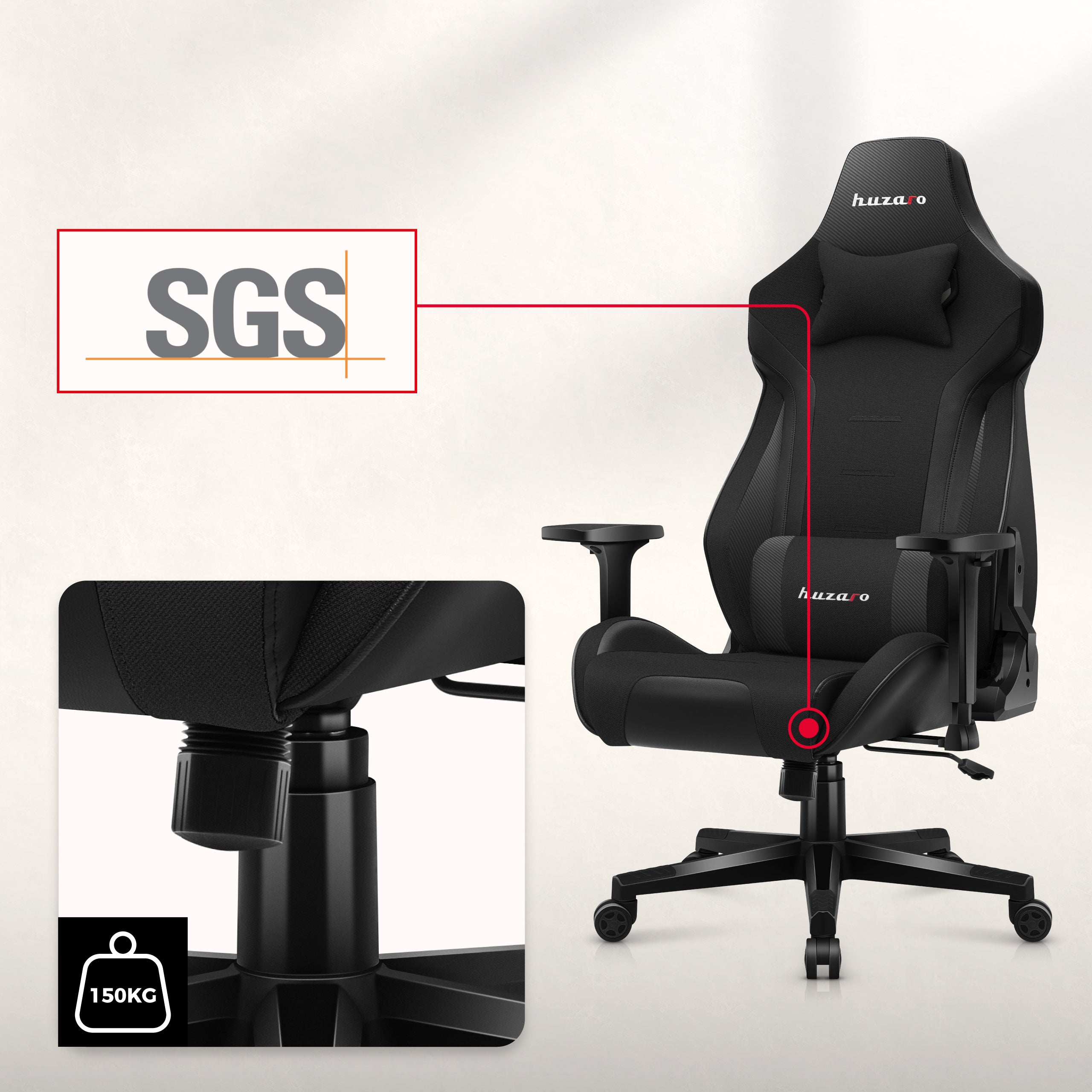 Herní židle HUZARO FORCE 7.6 černá 