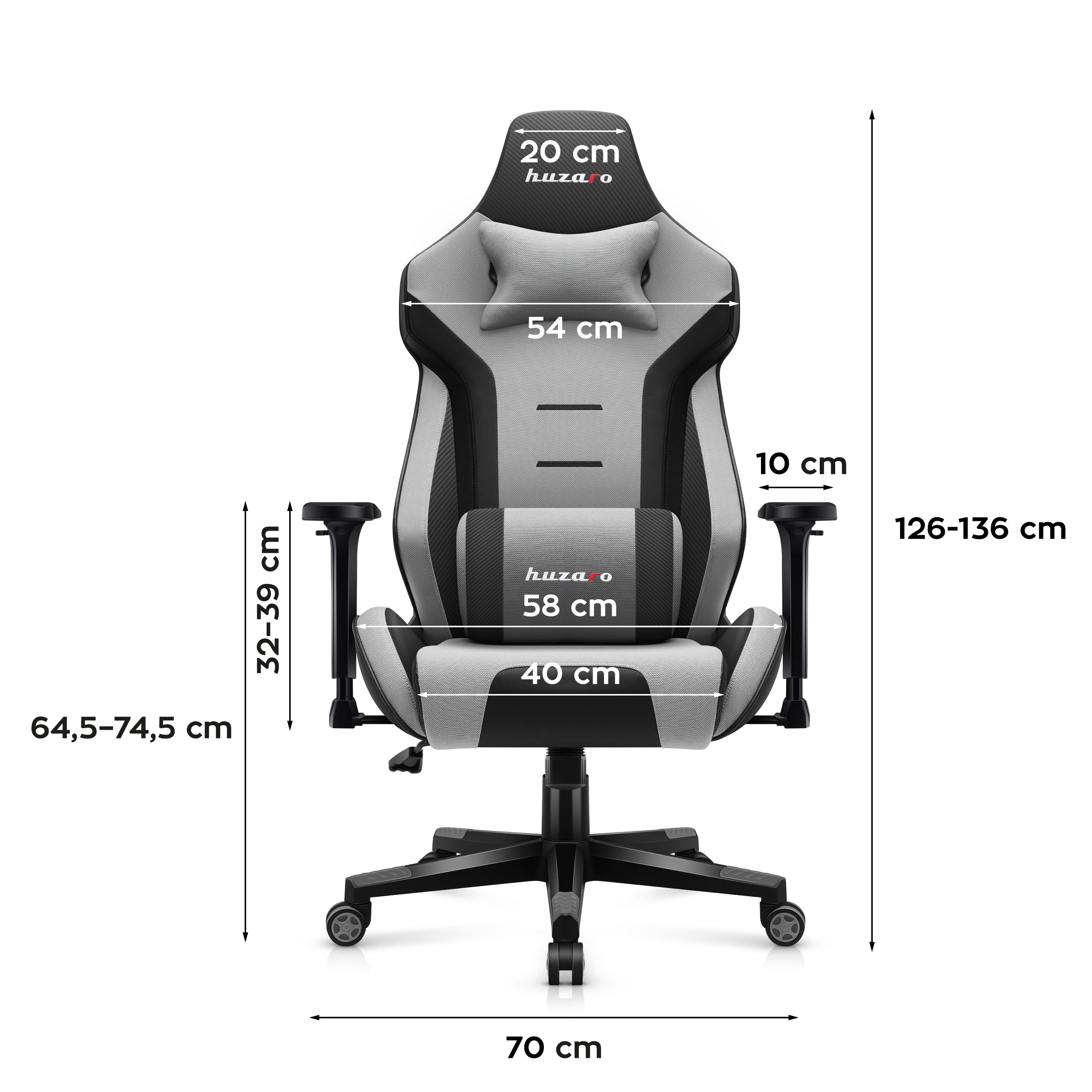 Herní židle Huzaro FORCE 7.6 šedá 