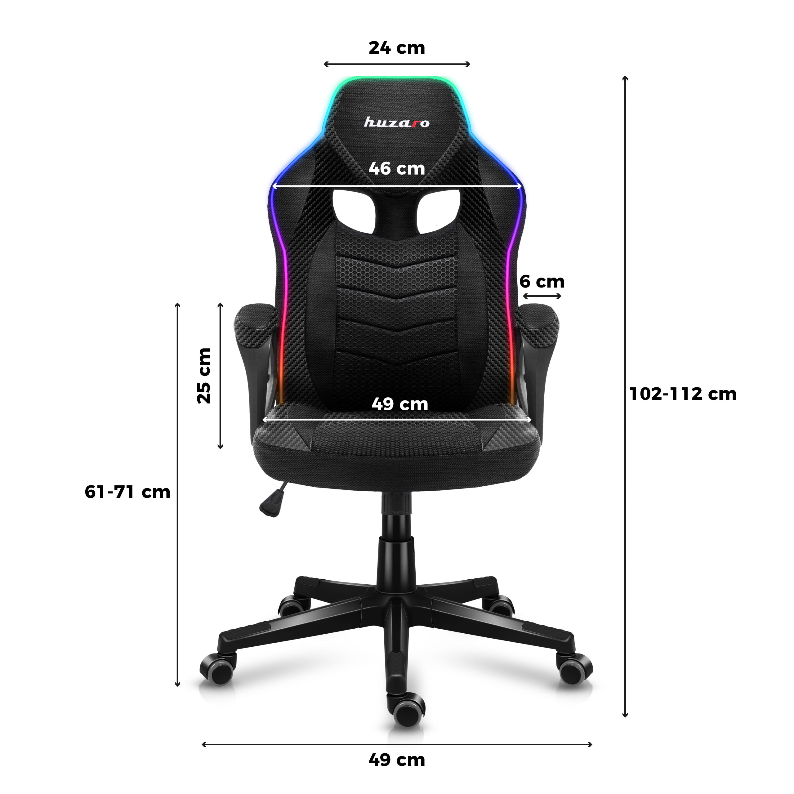 Herní židle Huzaro Force 2.5 RGB s karbonovou síťovinou 
