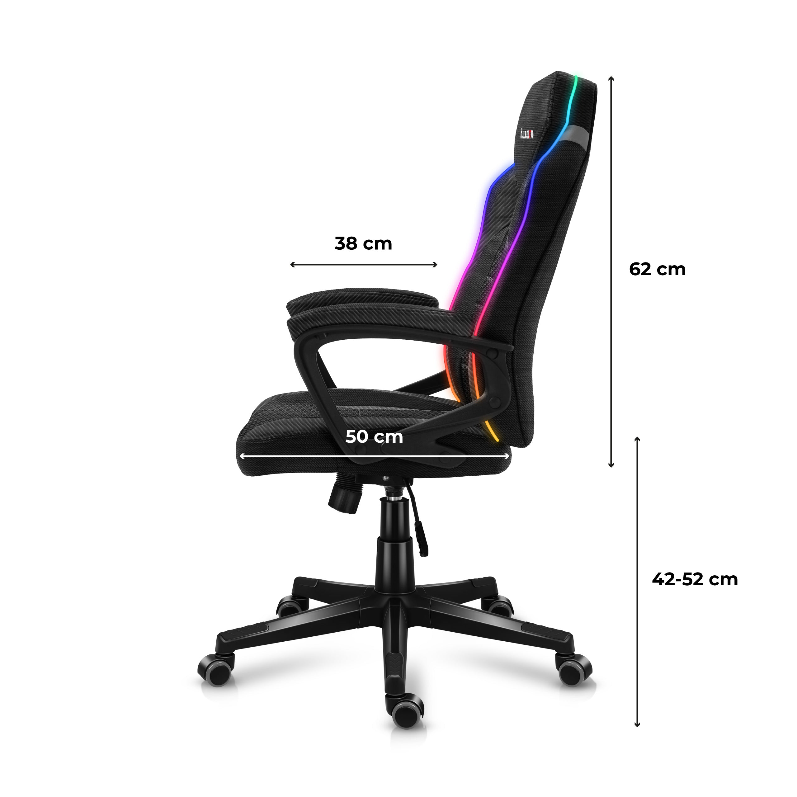 Herní židle Huzaro Force 2.5 RGB s karbonovou síťovinou 