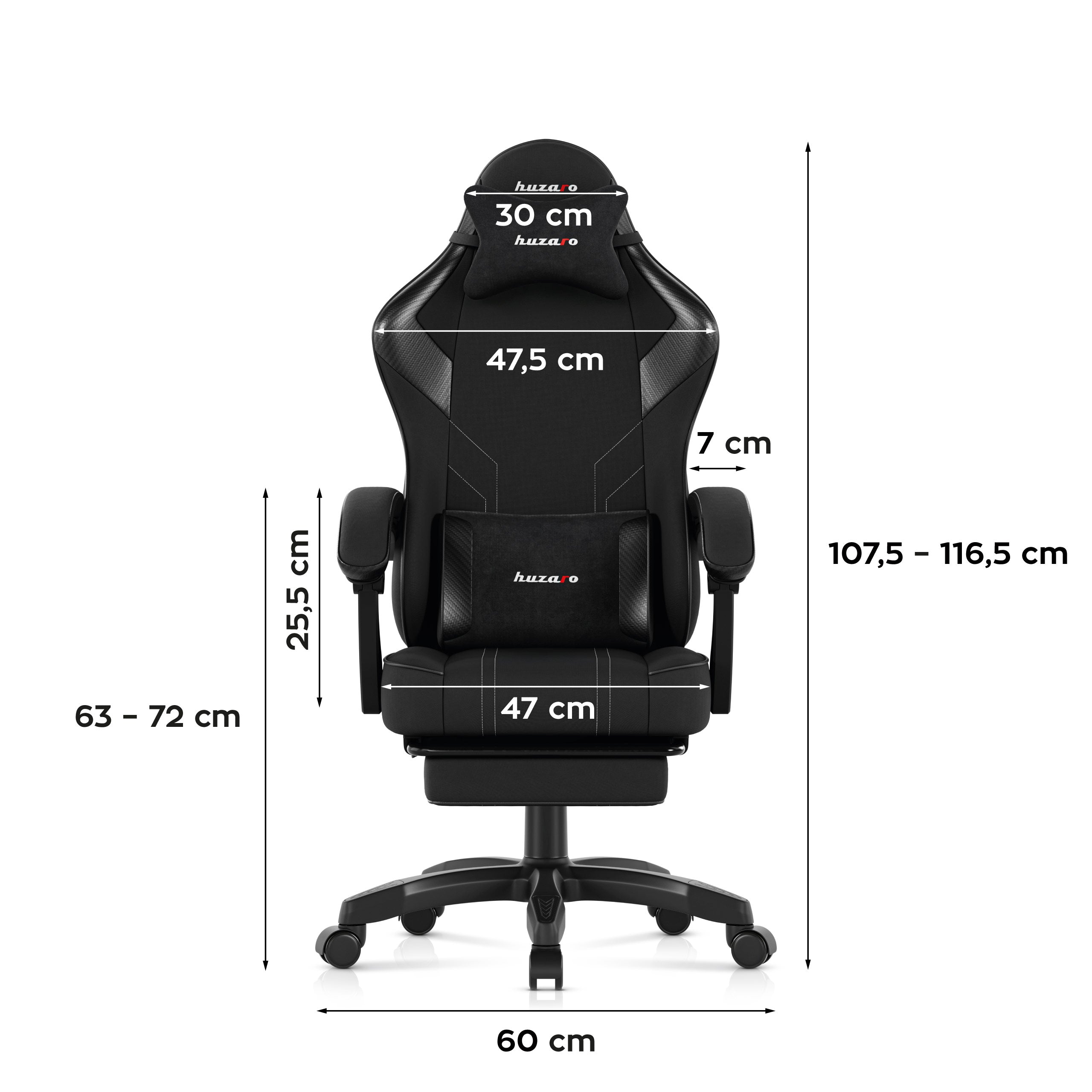Herní židle Huzaro Force 3.7 Carbon Black 