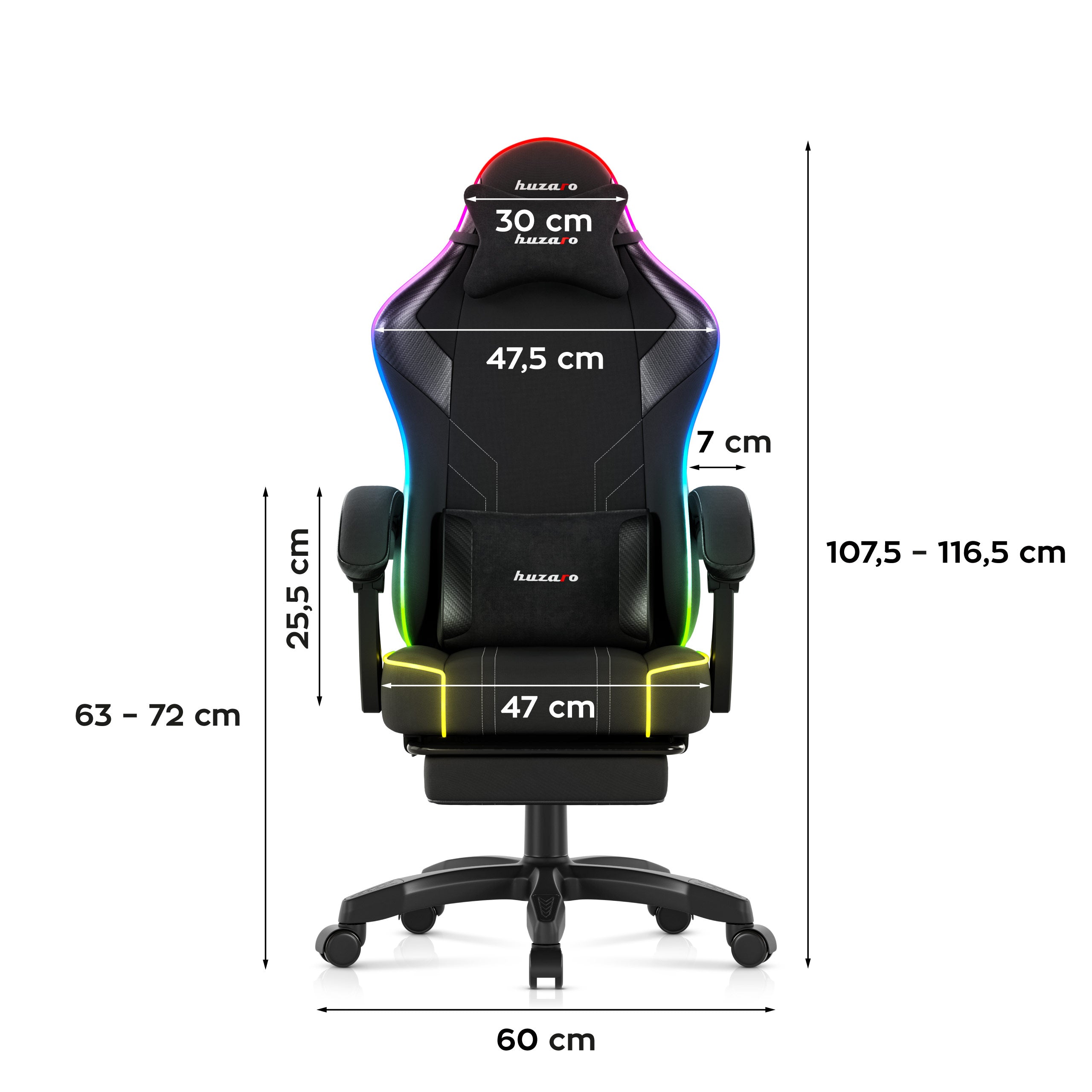 Herní židle Huzaro Force 3.7 RGB černá 