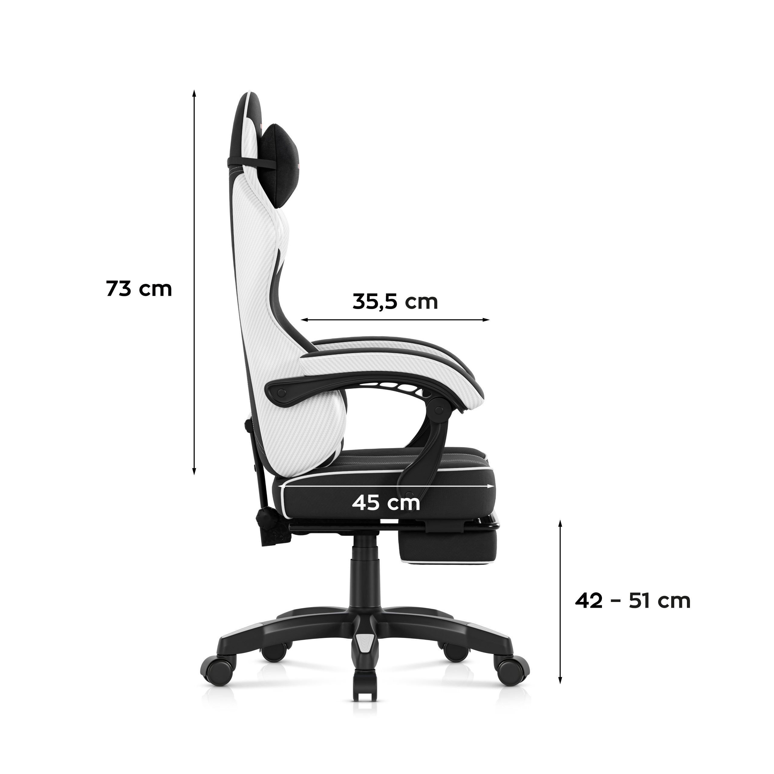Herní židle Huzaro Force 3.7 White Carbon 