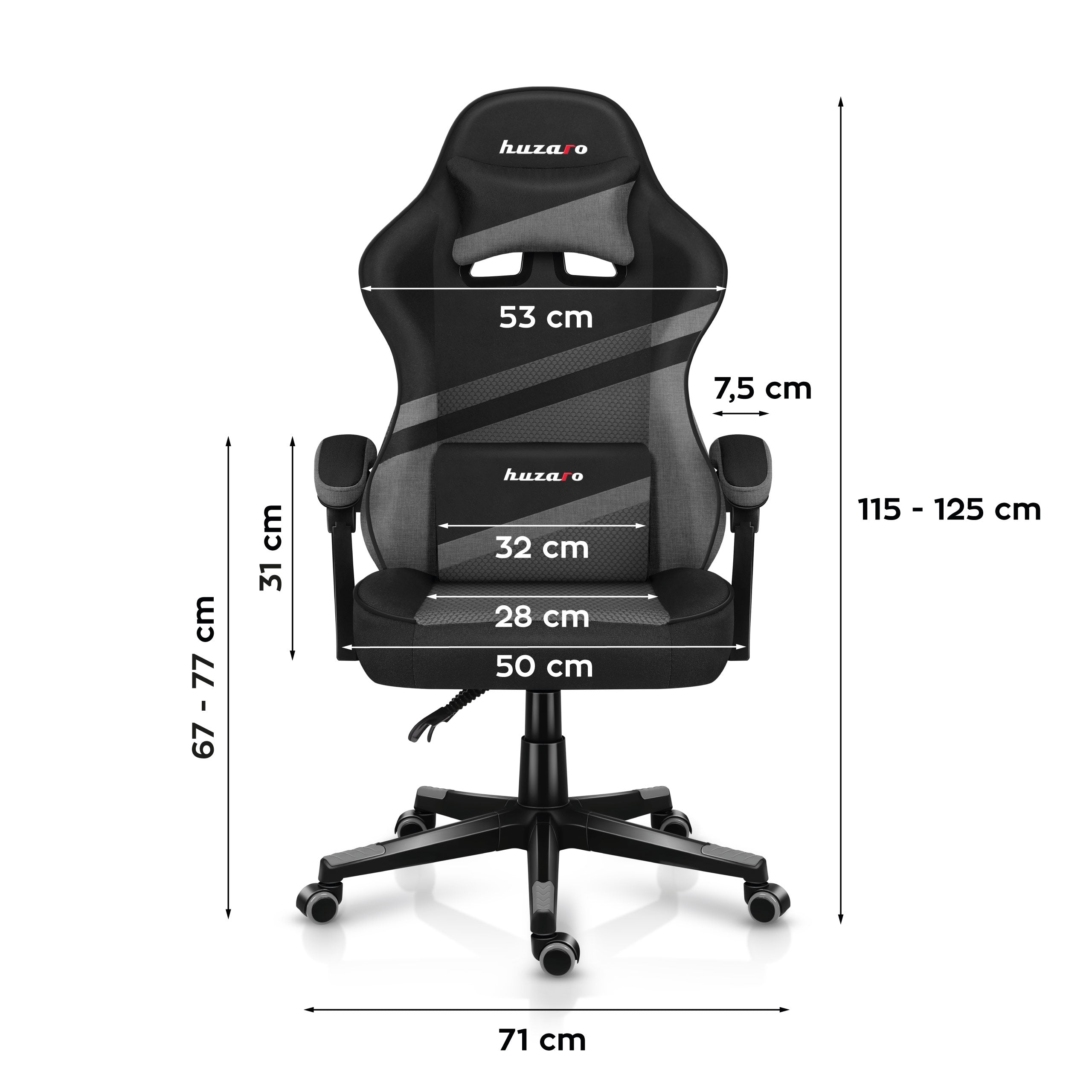 Herní židle HUZARO FORCE 4.4 šedá síťovina 