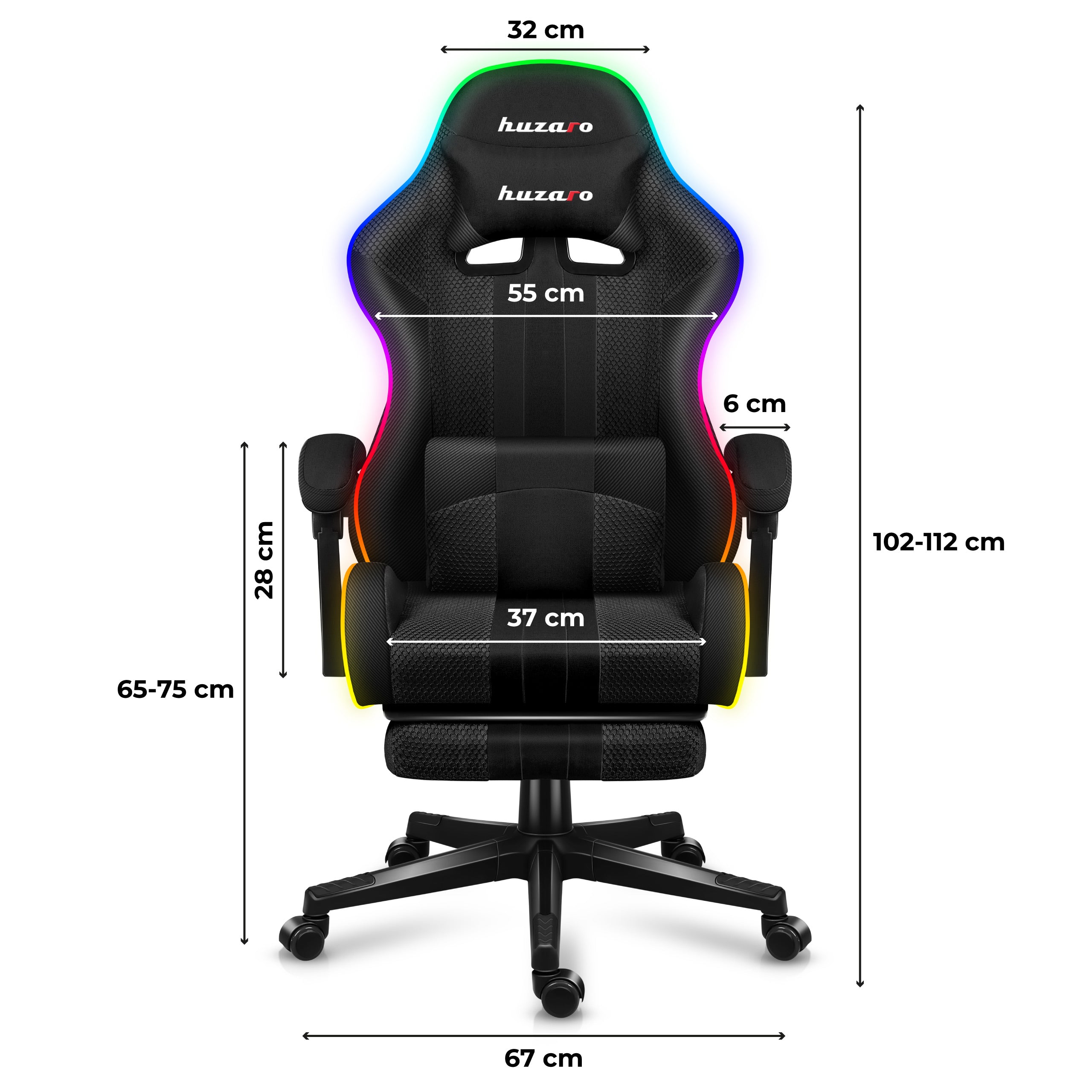 Herní židle HUZARO Force 4.7 RGB Mesh 