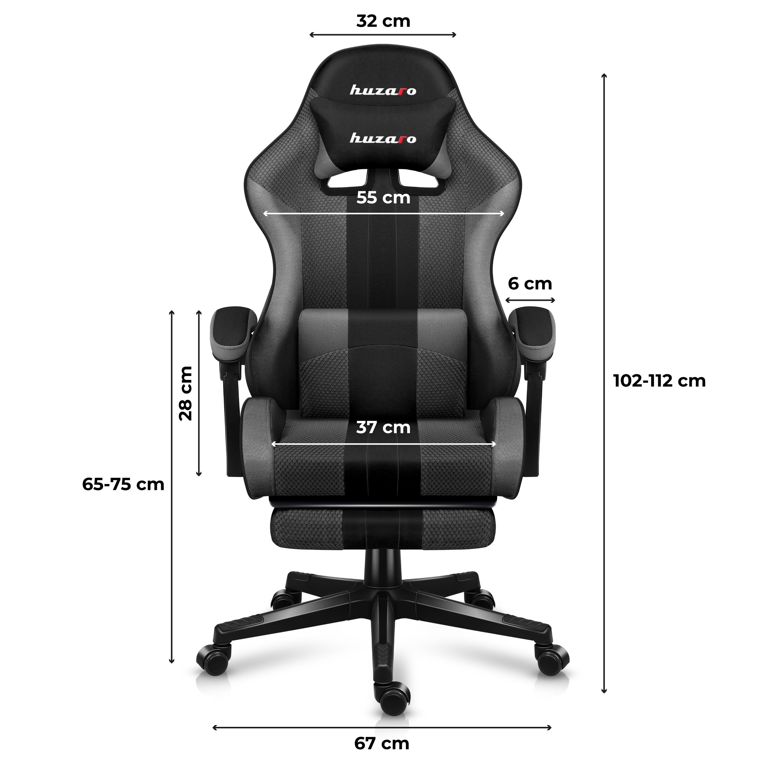 Herní židle Huzaro Force 4.7 šedá síťovina 